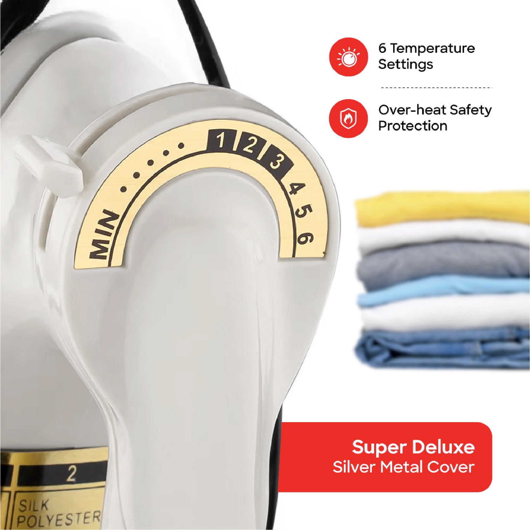 Sanford Dry Iron 1200W Heavy Weight with Golden Ceramic Soleplate and Smooth Glide Control - SF20DI Sanford KSA