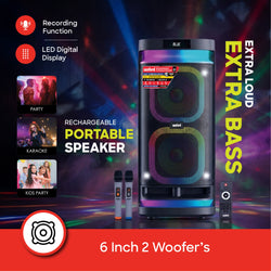 Sanford Rechargeable Portable Speaker with Wireless Mics and RGB Lights - SF2257RPS