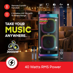 Sanford Rechargeable Portable Speaker with Wireless Mics and RGB Lights - SF2257RPS