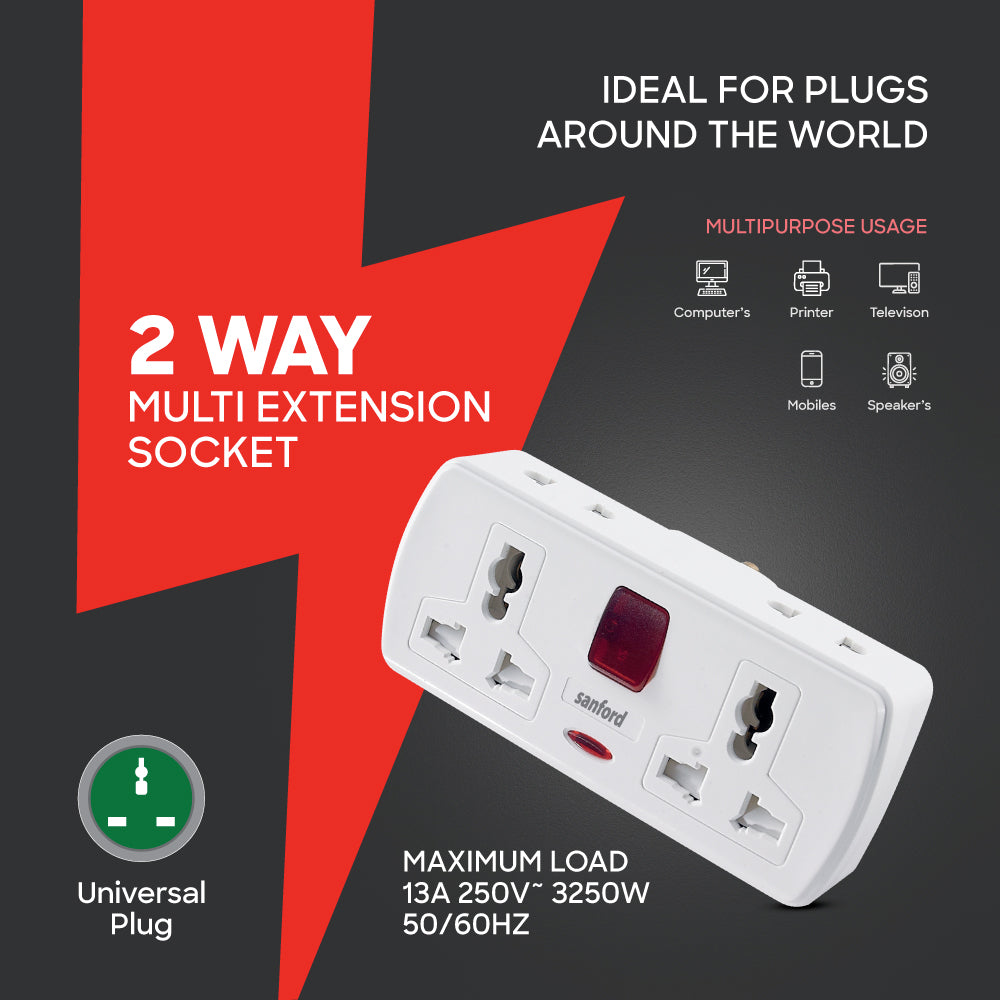 Sanford SF2300ES 2-way socket outlet configuration close-up