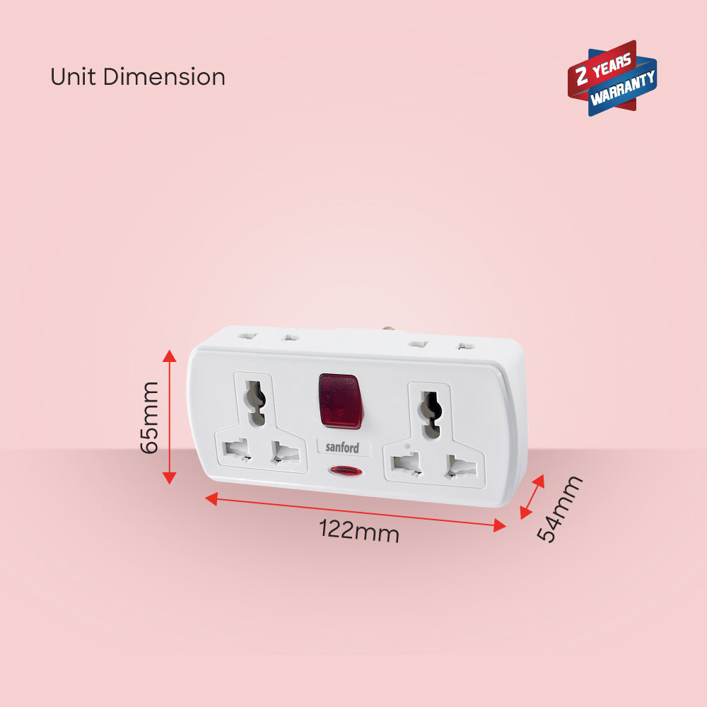 Sanford SF2300ES 2-way extension socket in use demonstration