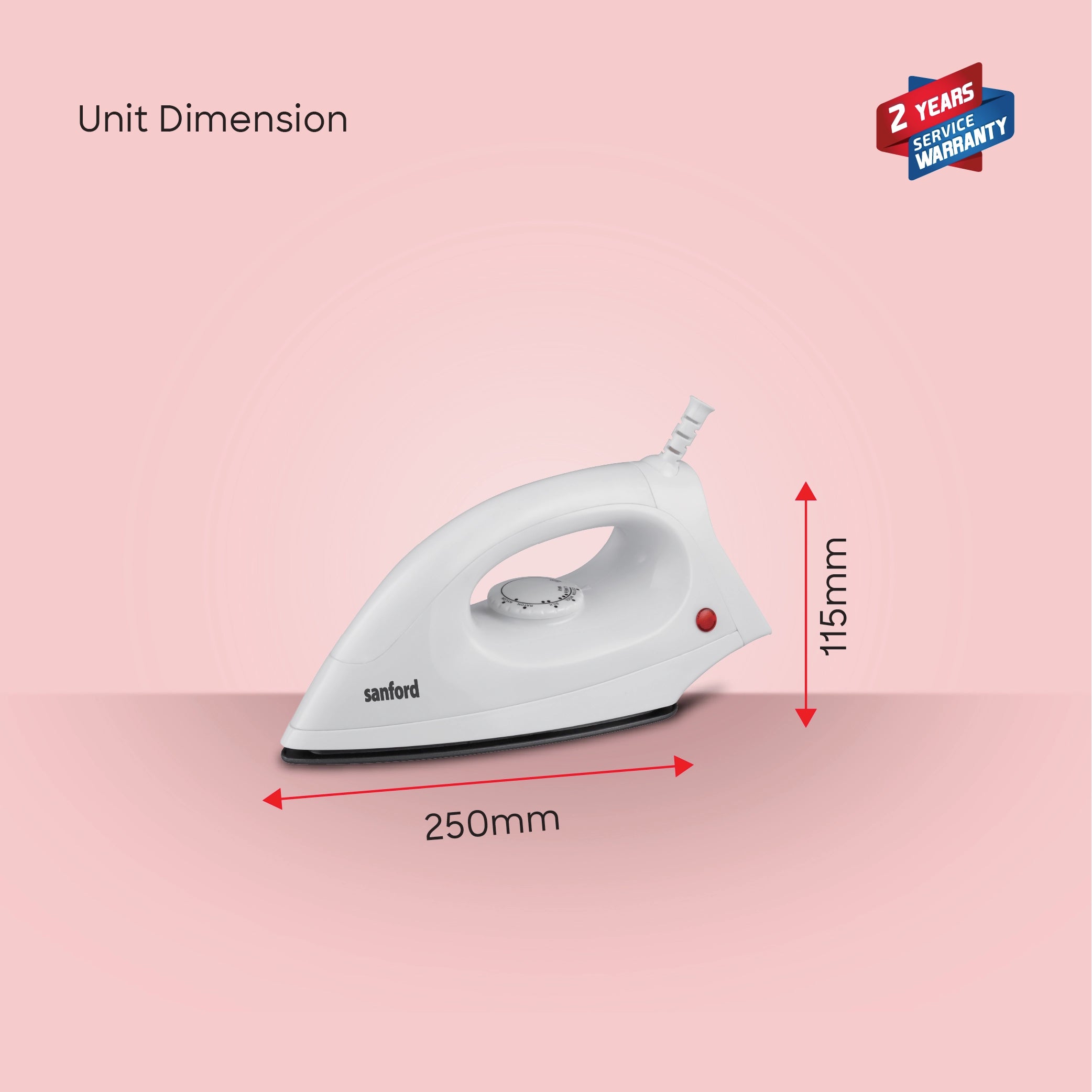 Sanford Dry Iron 1200W Light Weight with Non-Stick Soleplate and Easy Temperature Settings - SF23DI Sanford KSA