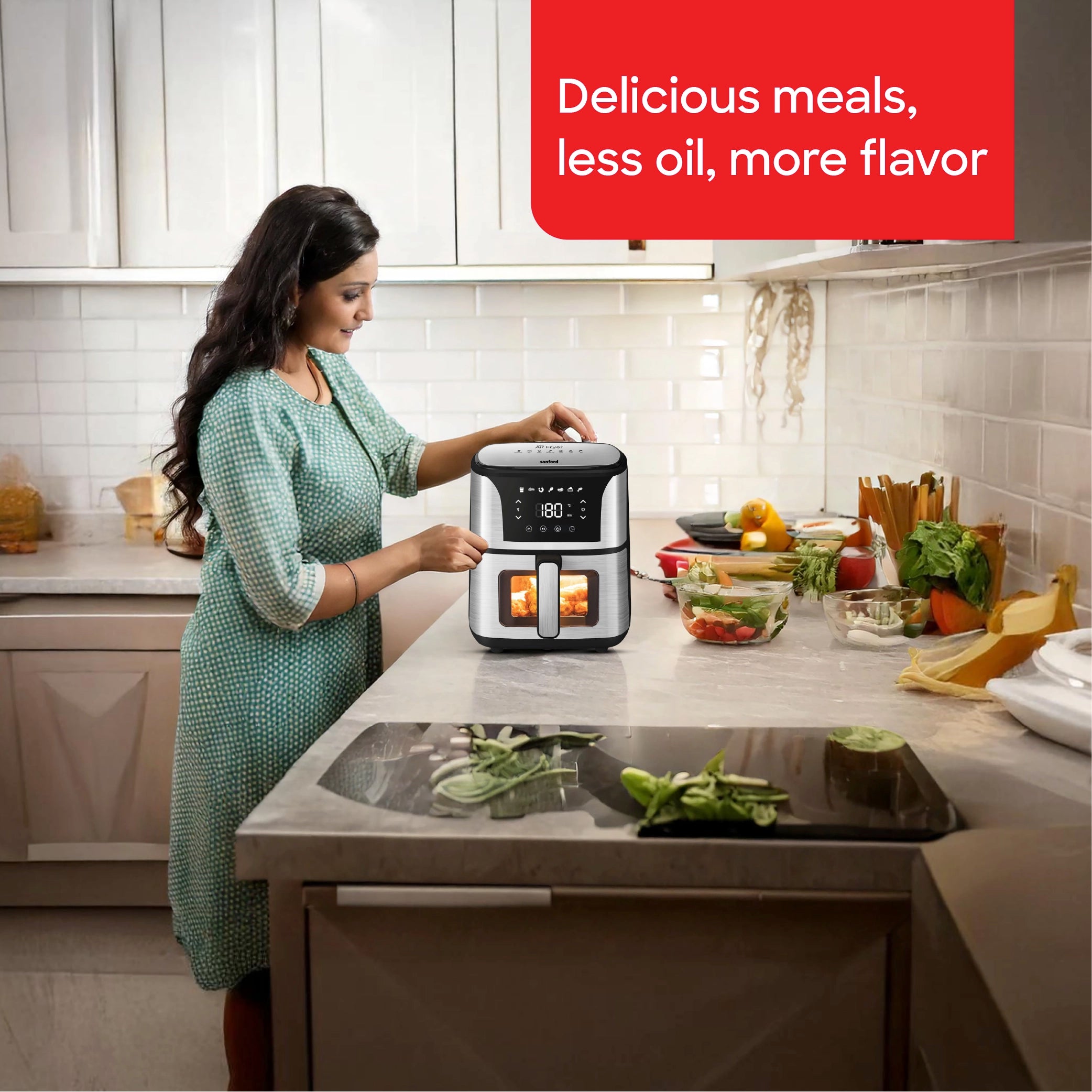 Sanford 5.5L Air Fryer with LED Touch Display and 1500W Power - SF2450AF Sanford KSA
