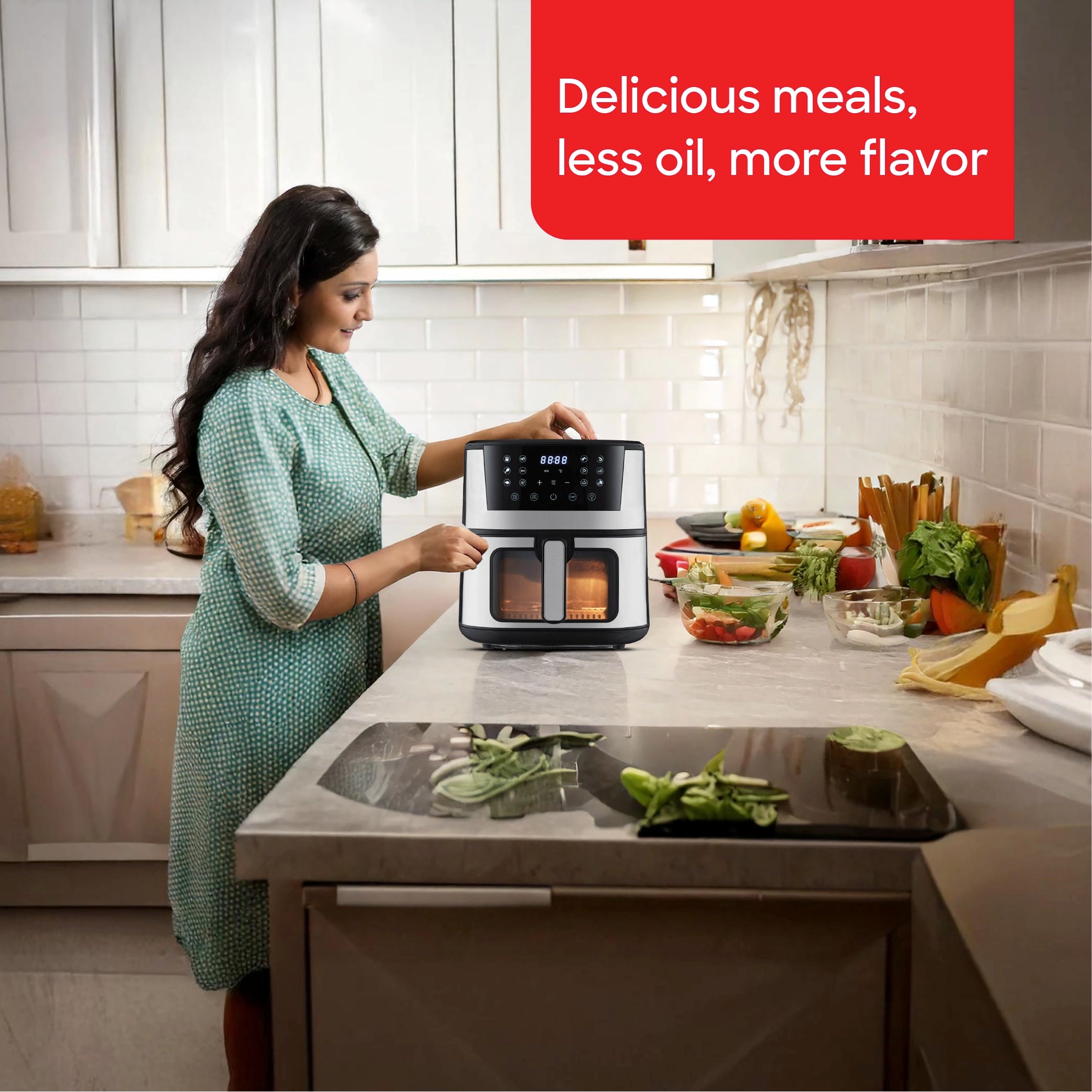 Sanford 7.0L Air Fryer with 12 Preset Cooking Modes and 1700W Power - SF2454AF Sanford KSA