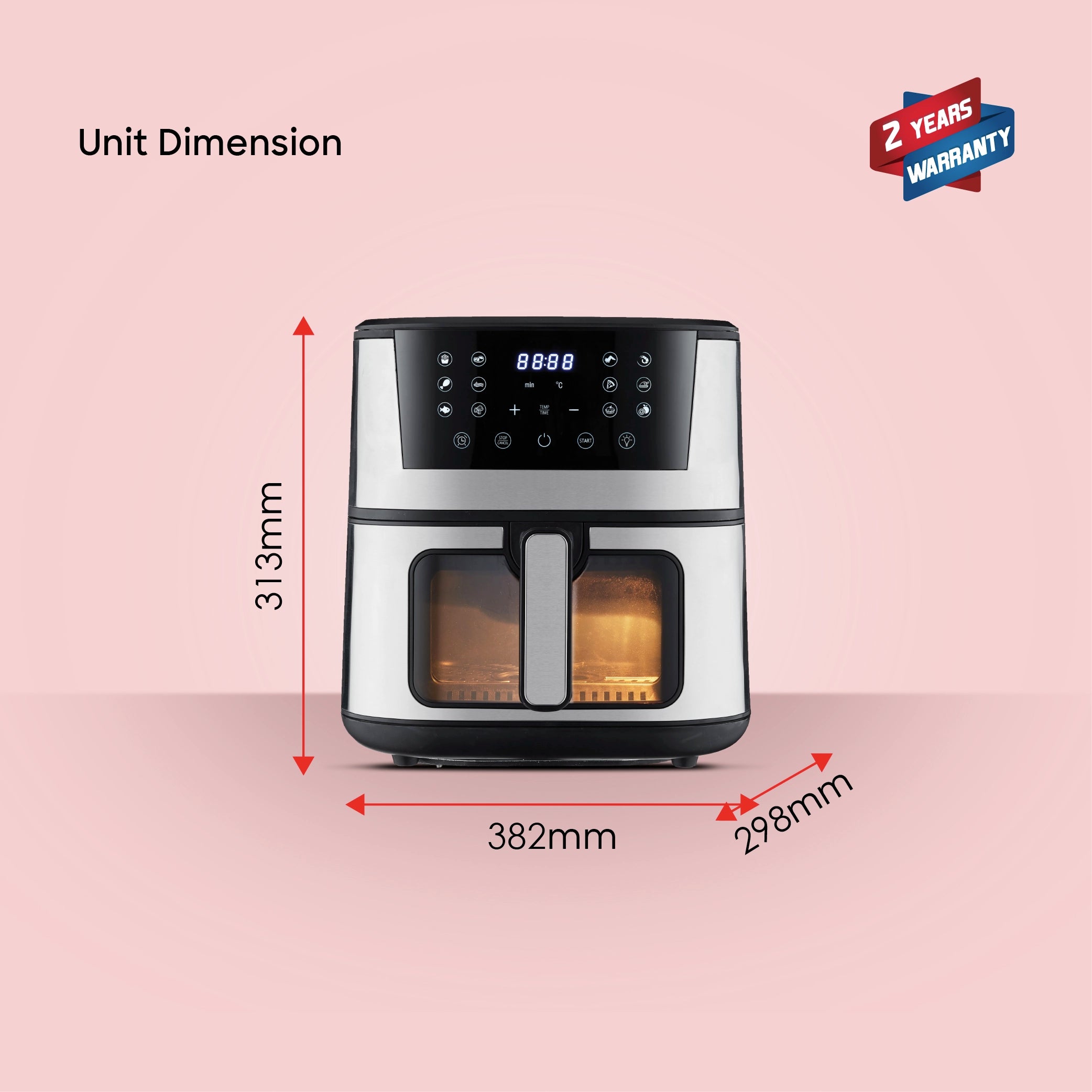 Sanford 7.0L Air Fryer with 12 Preset Cooking Modes and 1700W Power - SF2454AF Sanford KSA