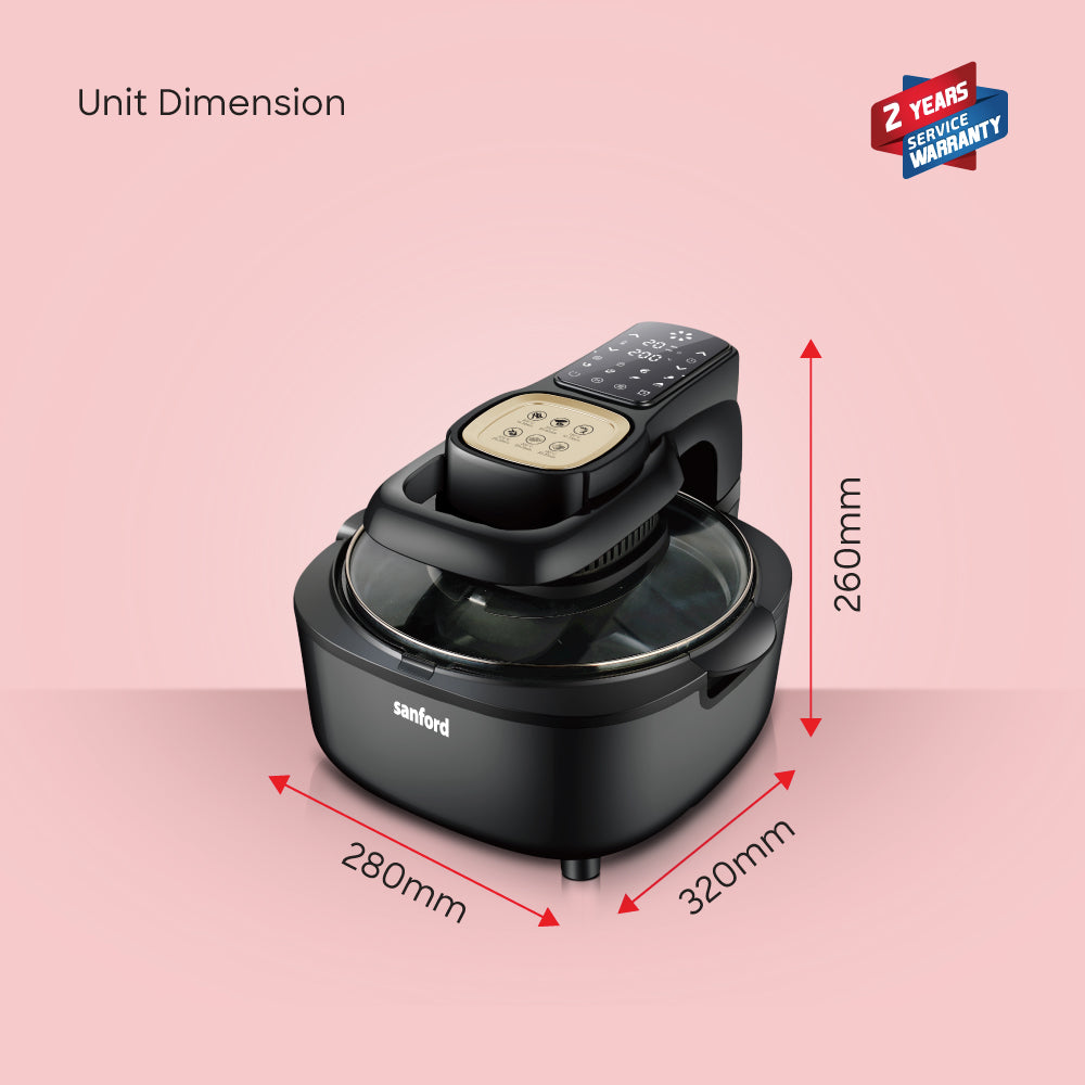Sanford SF2456AF air fryer digital display in use demonstration