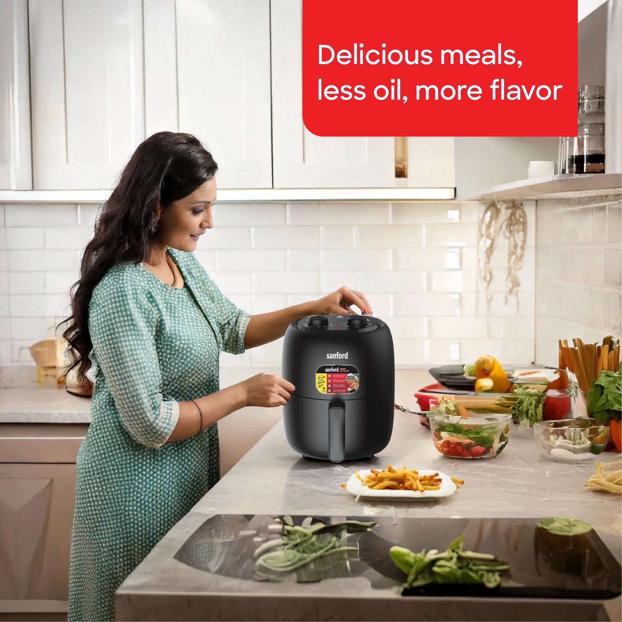 Sanford 3.5L Air Fryer with 5 Preset Cooking Modes and 1400W Power - SF2457AF