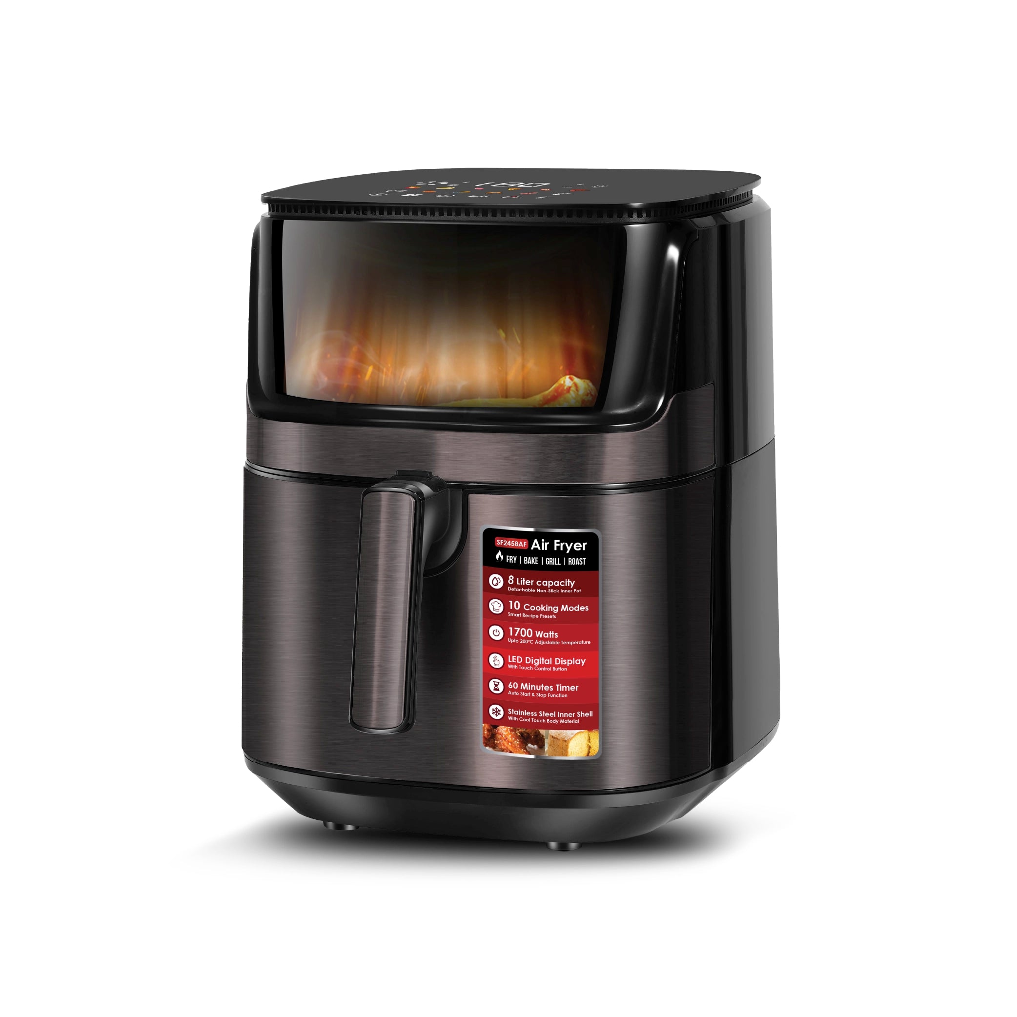 Sanford 8.0L Air Fryer with 10 Preset Cooking Modes and 1700W Power - SF2458AF Sanford KSA