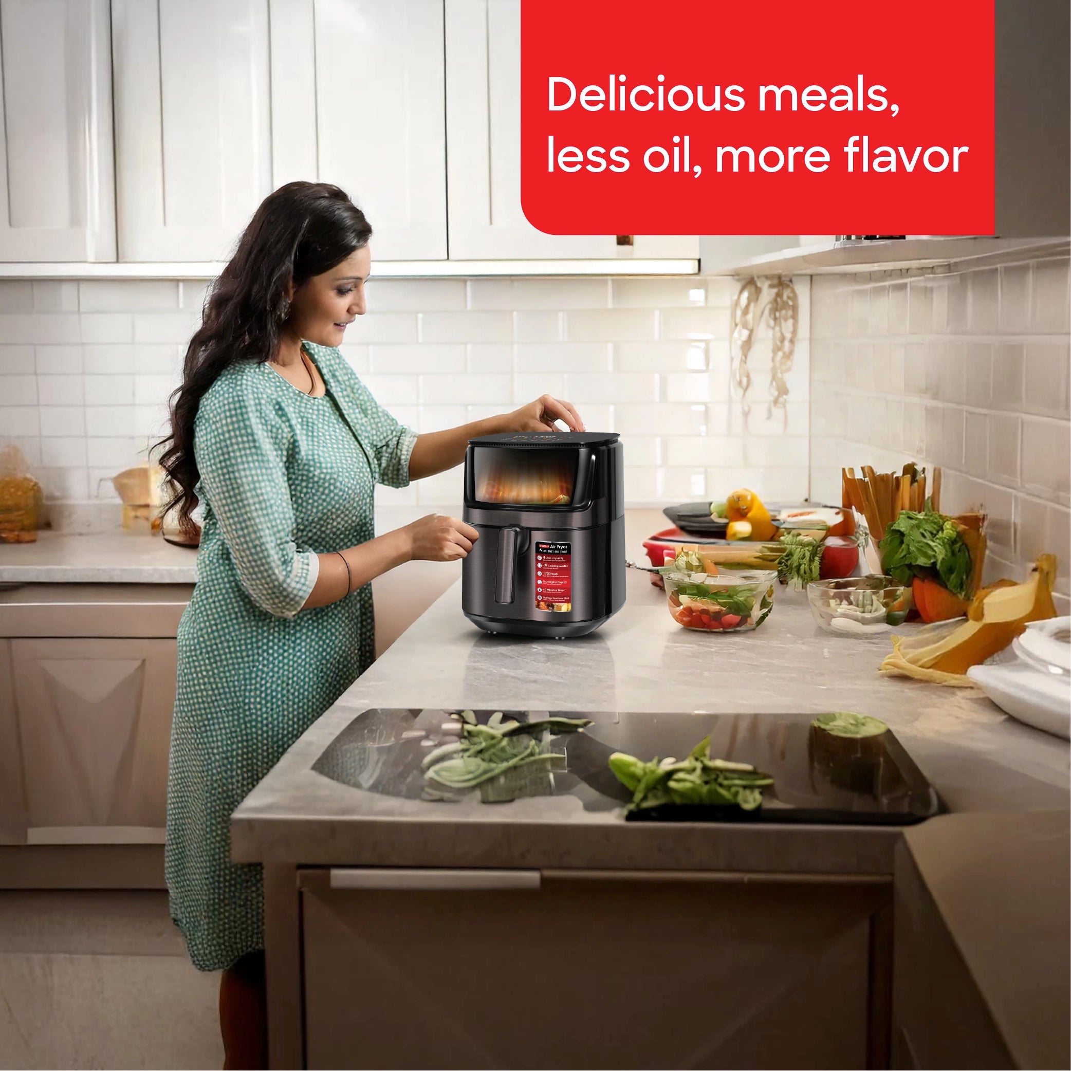 Sanford 8.0L Air Fryer with 10 Preset Cooking Modes and 1700W Power - SF2458AF Sanford KSA