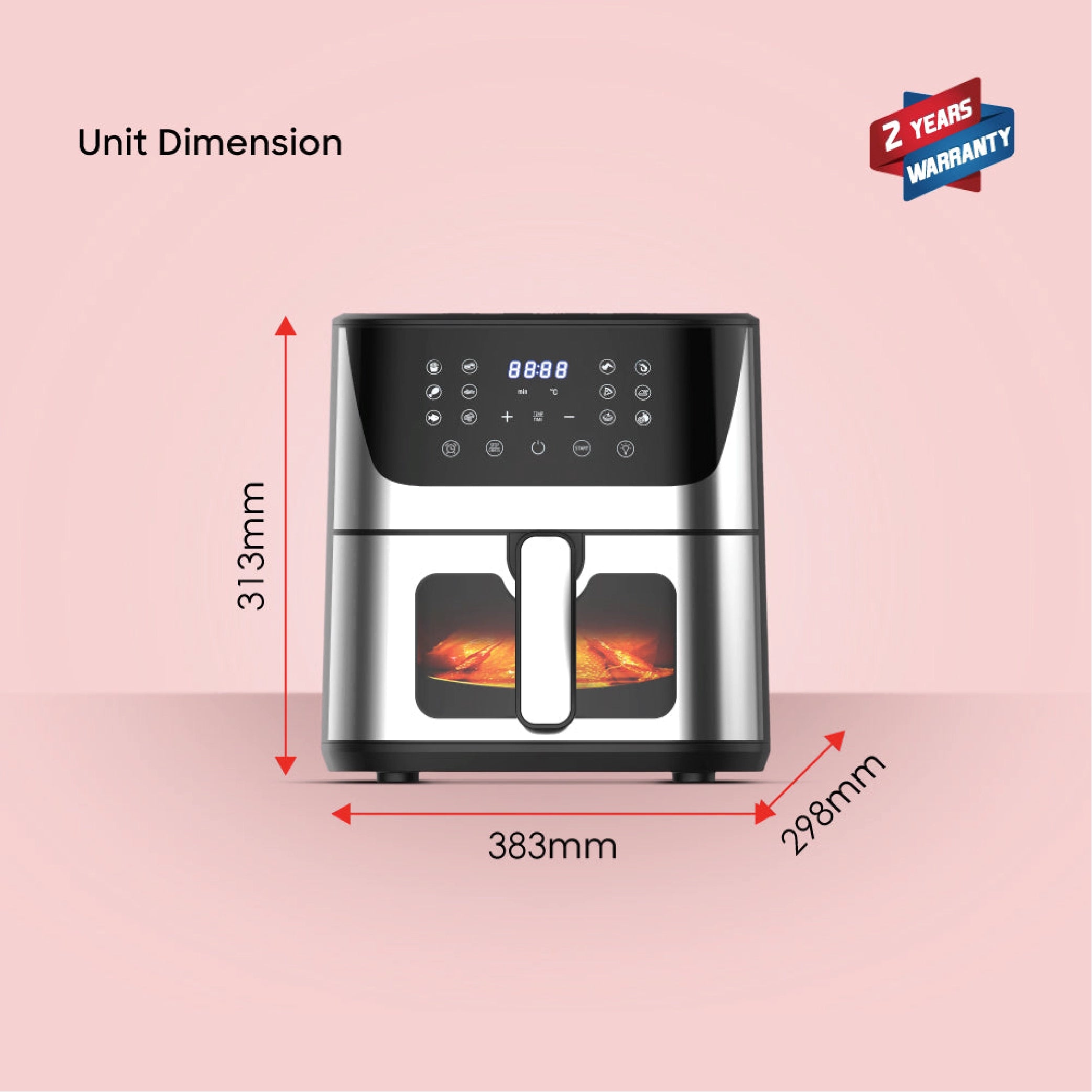 Sanford 10.0L Double Heating Air Fryer with 12 Preset Cooking Modes and 2200W Power - SF2460AF Sanford KSA