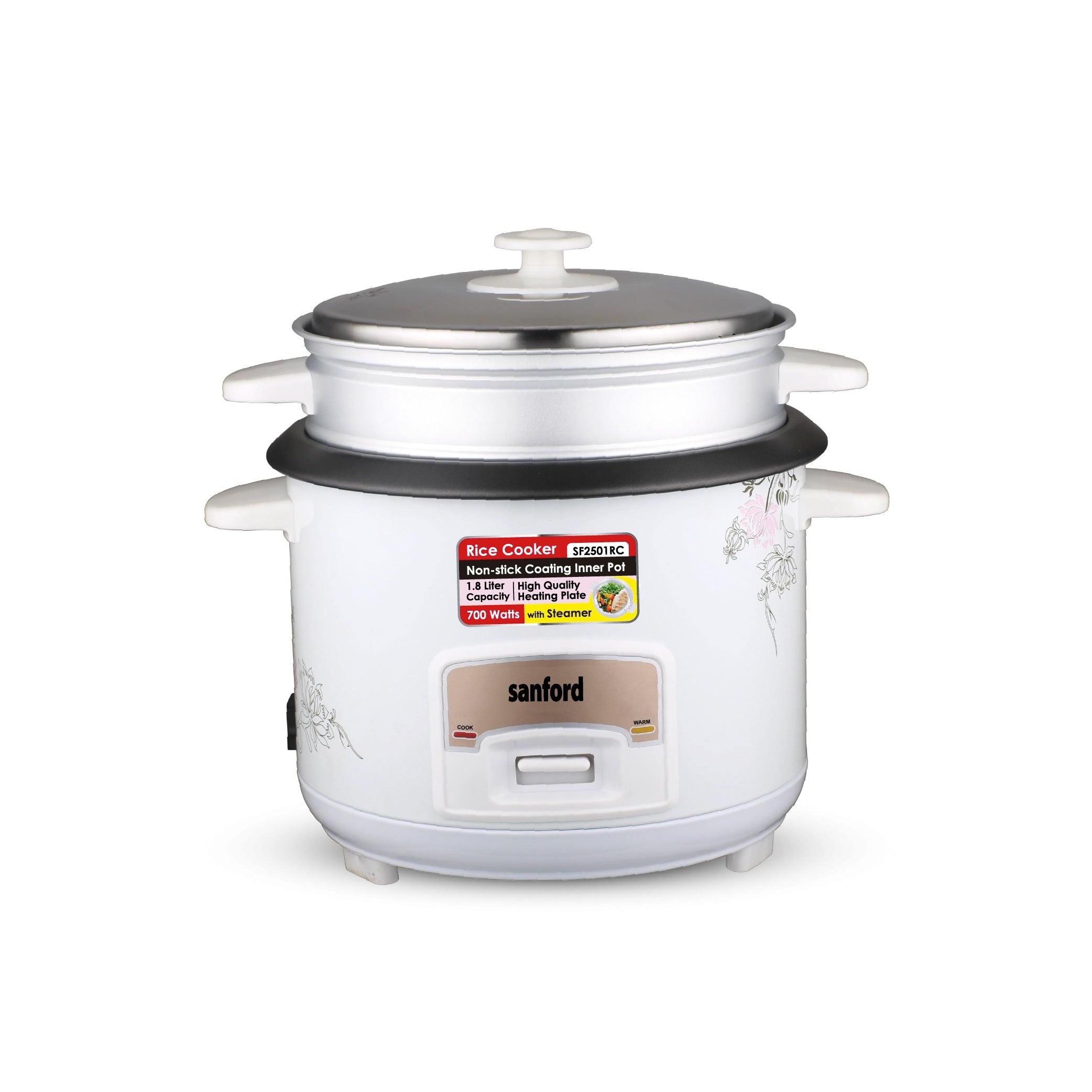Sanford Rice Cooker 1.8L 700W with Non-Stick Inner Pot and Keep Warm - SF2501RC Sanford KSA