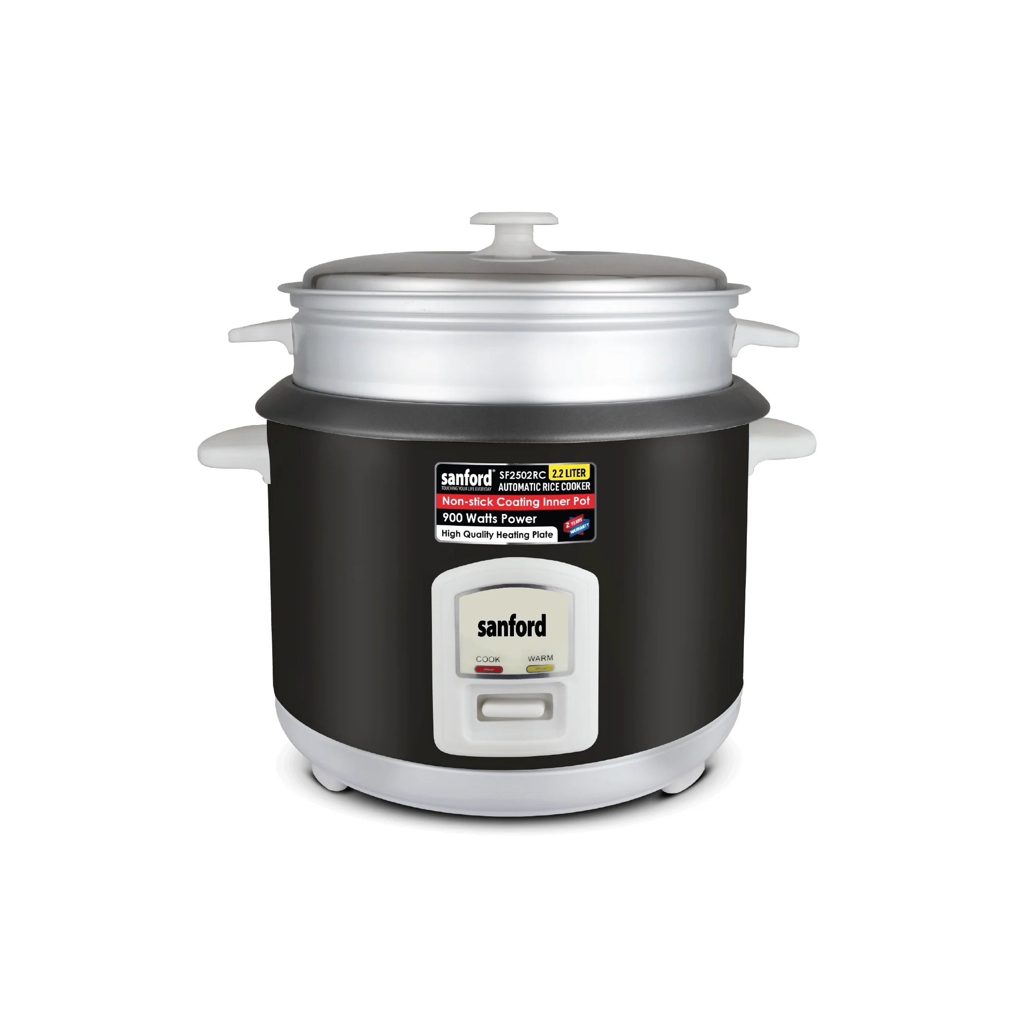 2.2L rice cooker 900W with non stick inner pot & steamer sanford 1