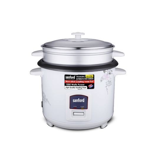 Sanford Rice Cooker 2.8L 1000W with Non-Stick Inner Pot, Stainless Steel Lid and Keep Warm - SF2503RC Sanford KSA
