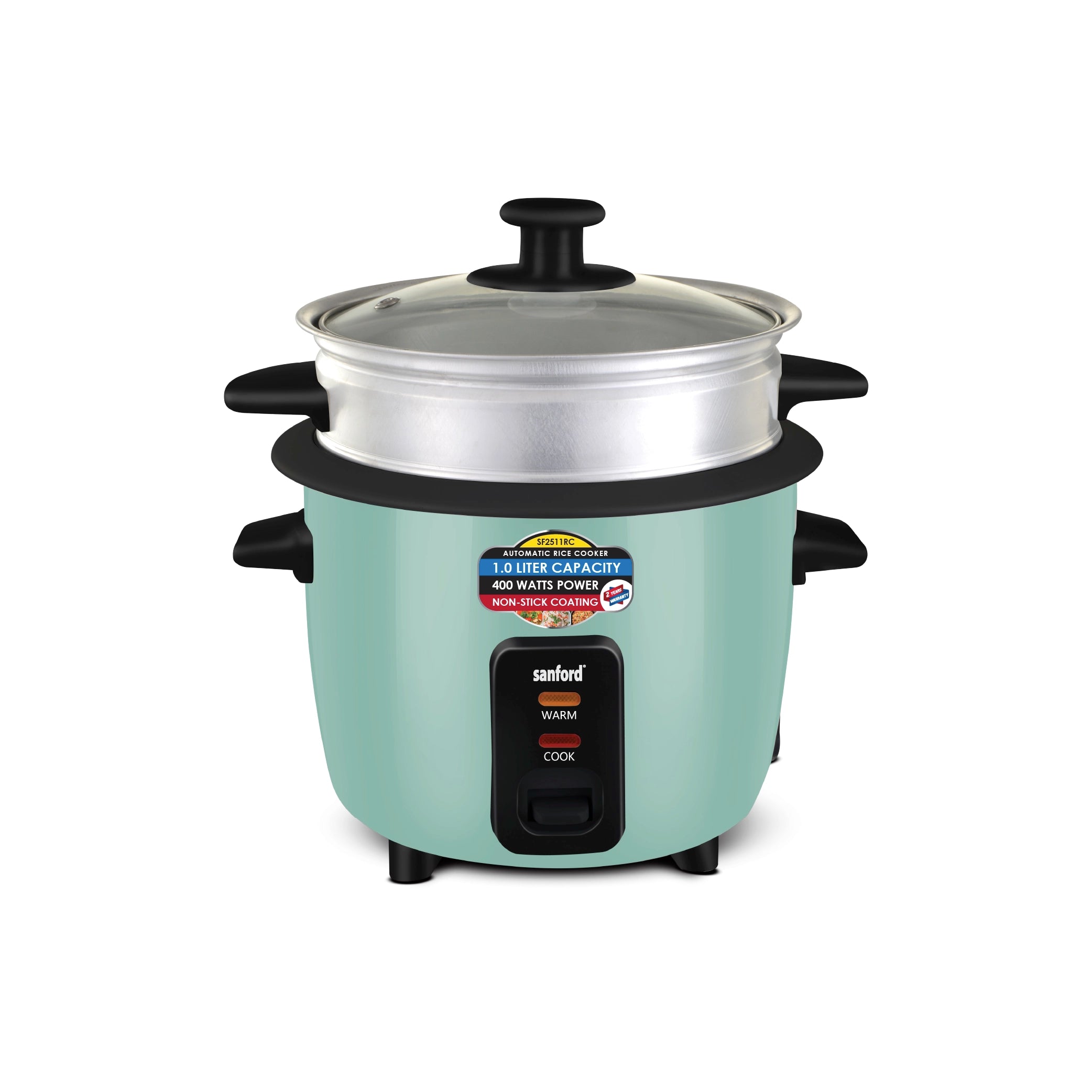Sanford Rice Cooker 1.0L with Non-Stick Inner Pot, Stainless Steel Lid and Keep Warm - SF2511RC Sanford KSA