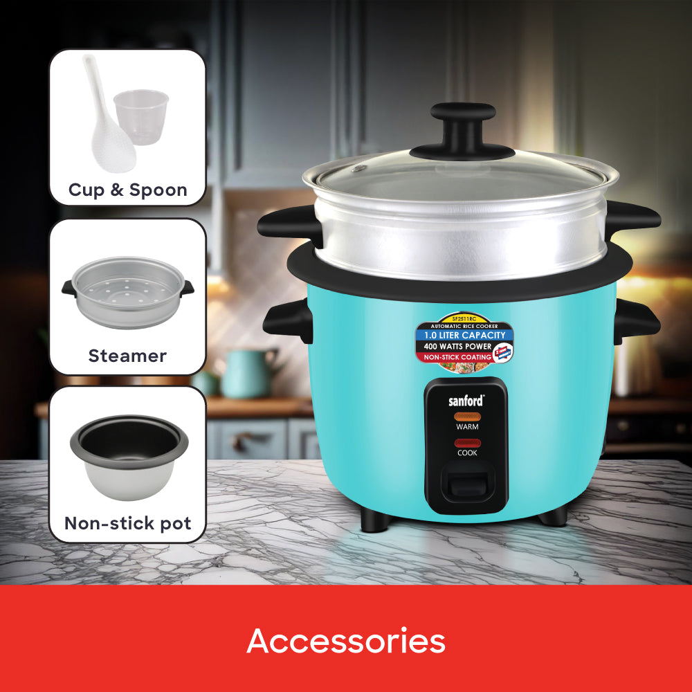 Sanford SF2511RC rice cooker side profile view