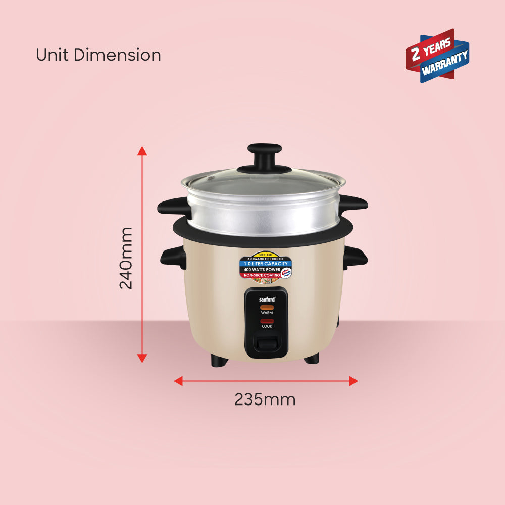 Sanford SF2511RC rice cooker packaging and product display