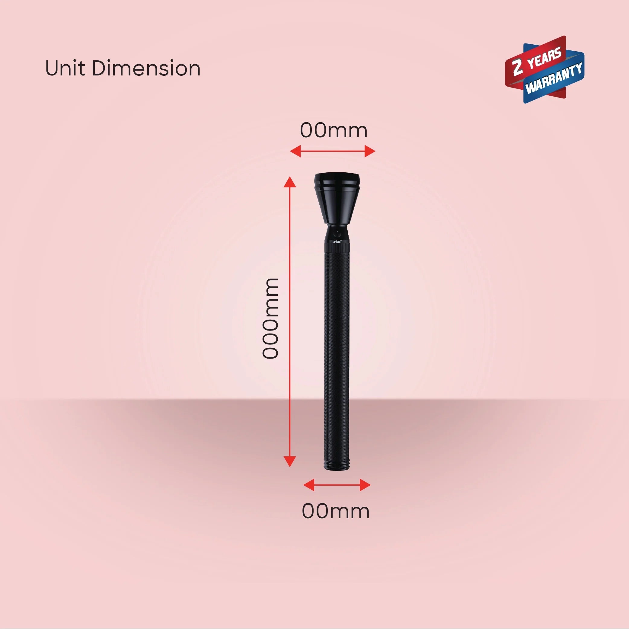 LED flashlight 3W 2100m range 7 hour runtime sanford 6