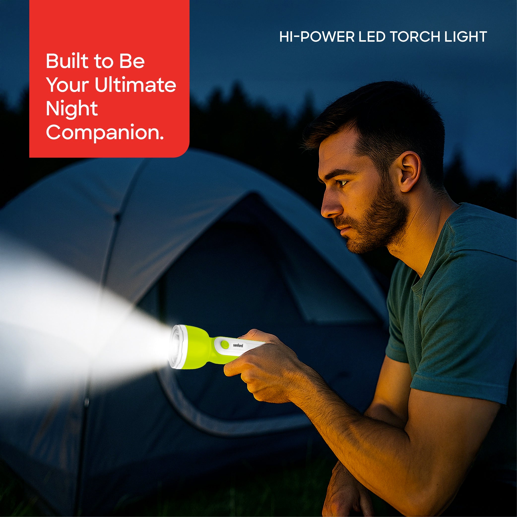 Sanford LED Flashlight Torch 3W Rechargeable USB COB LED 1500mAh Portable Lighting - SF2665SL