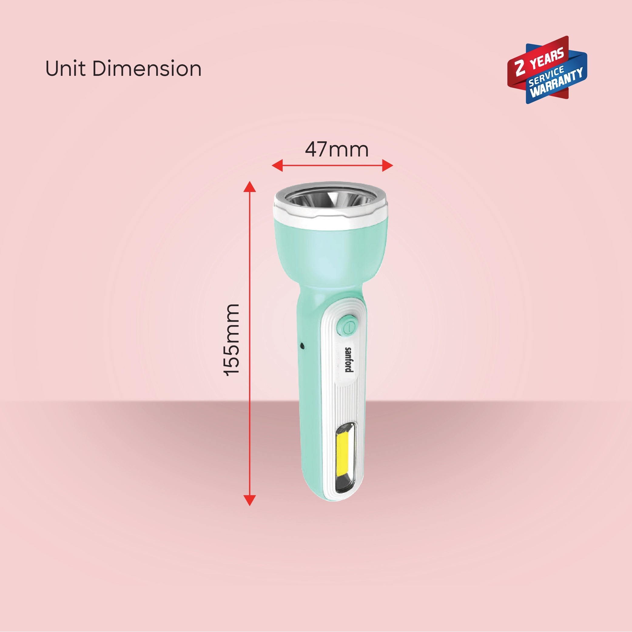 Sanford LED Flashlight Torch 3W Rechargeable USB COB LED 1500mAh Portable Lighting - SF2665SL Sanford KSA