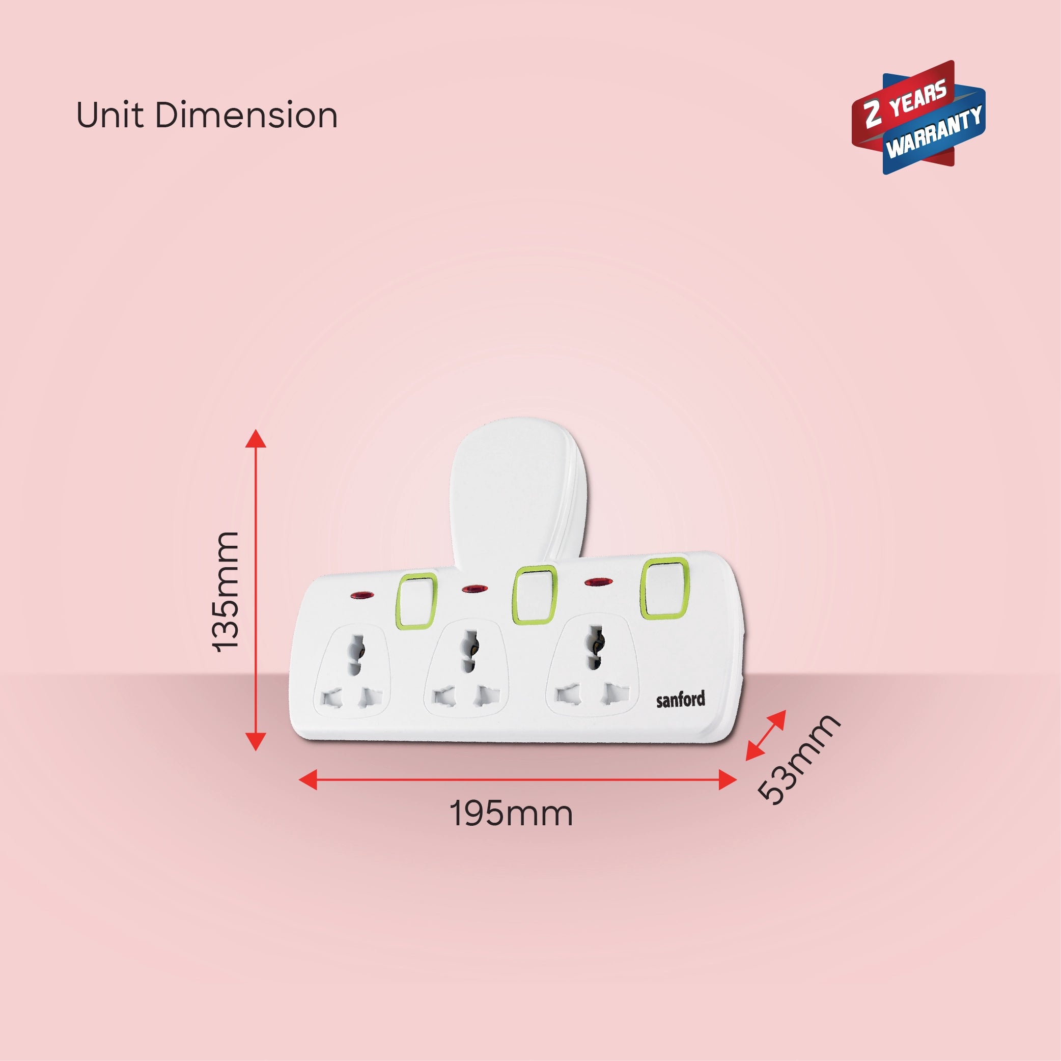 Sanford 3-Way High Load Universal Multi Adaptor 3250W Design - SF285ADP Sanford KSA