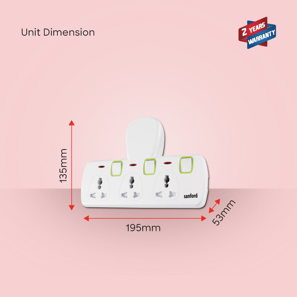 Sanford SF285ADP 3-way universal adaptor in use view