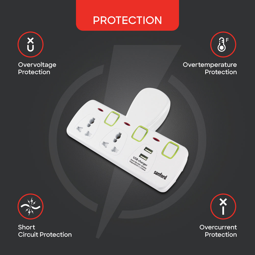 Sanford SF286ADP multi adaptor USB charging close-up