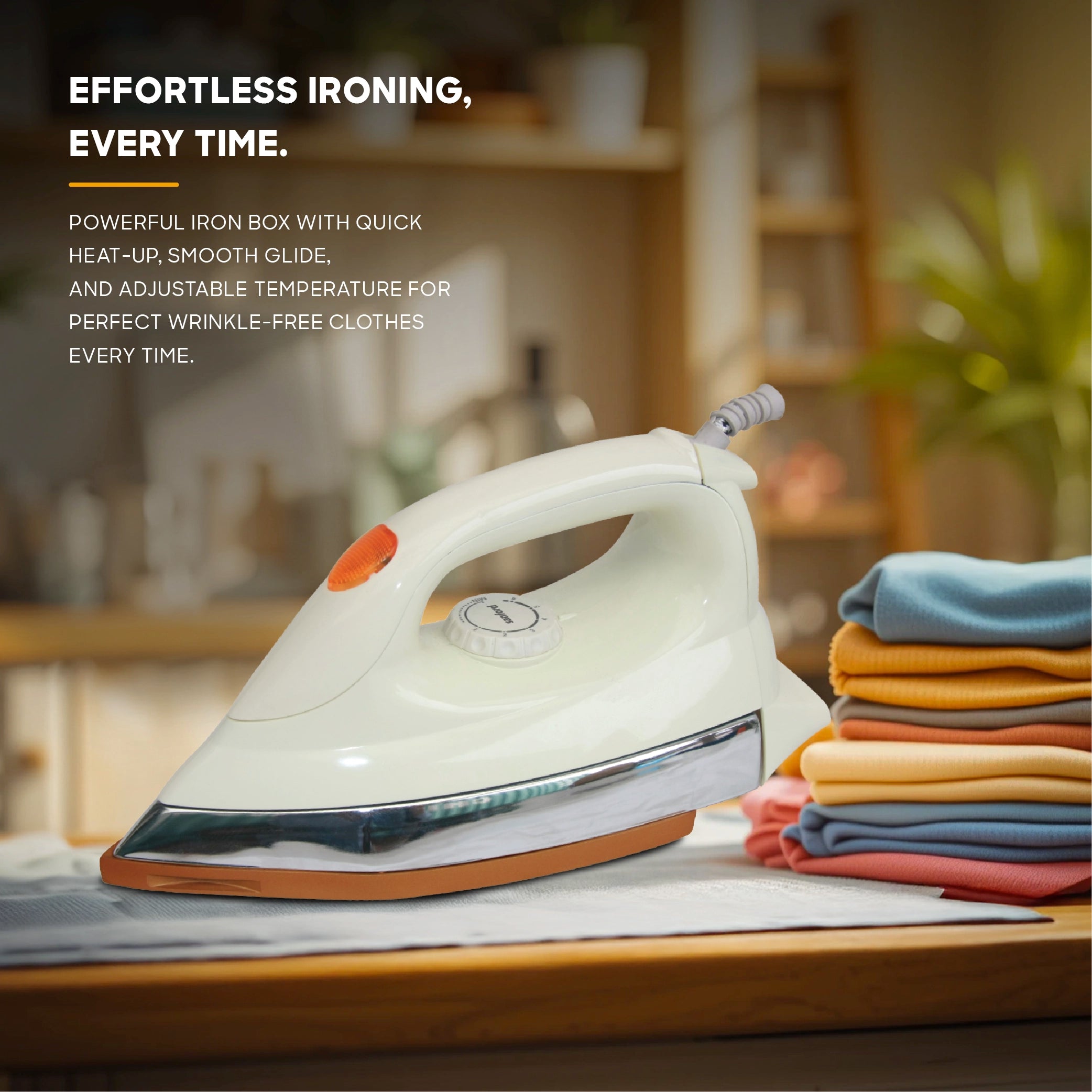 Sanford Dry Iron 1200W Heavy Weight with Non-Stick Ceramic Soleplate and 6-Level Temperature Control - SF28DI Sanford KSA
