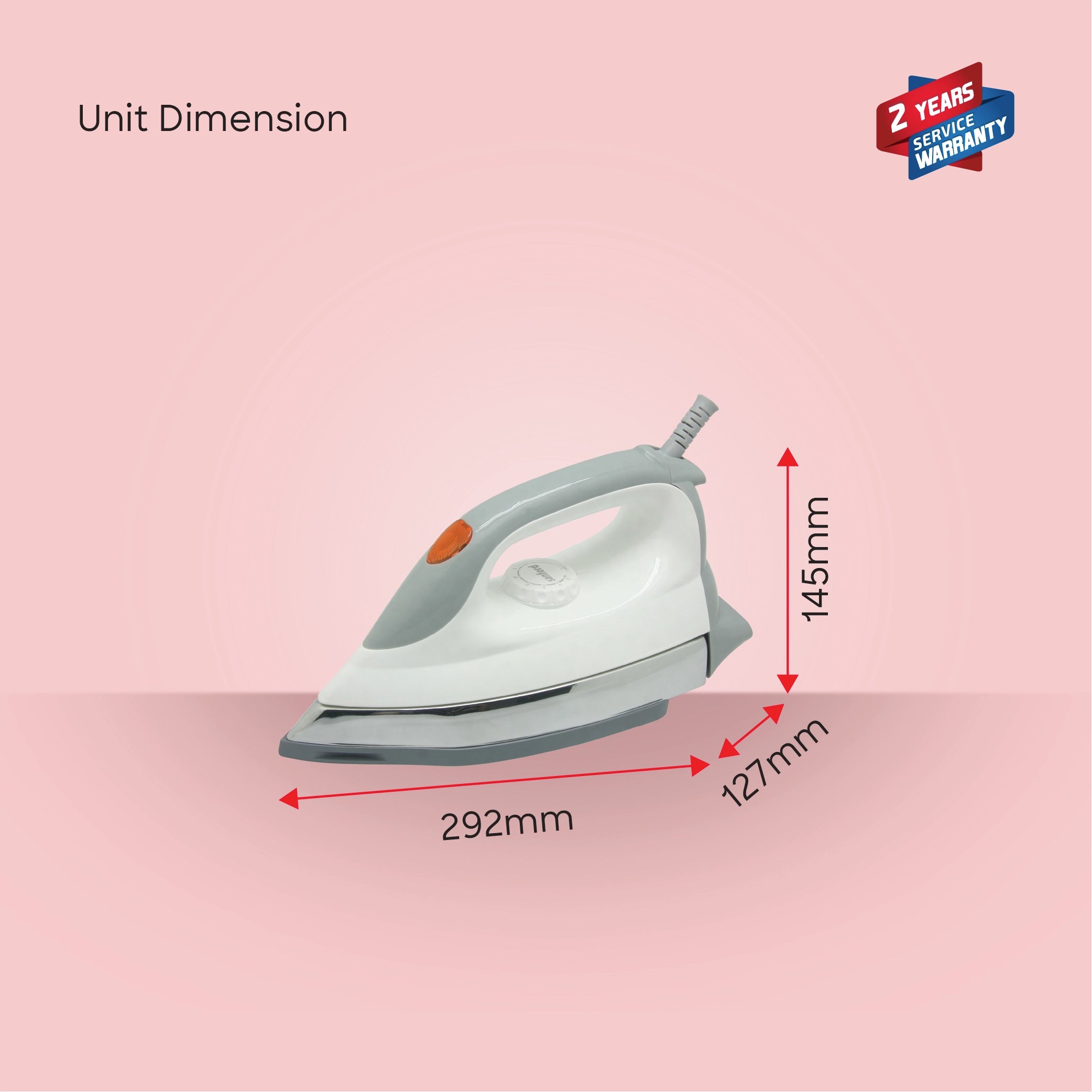 Sanford Dry Iron 1200W Heavy Weight with Non-Stick Ceramic Soleplate and 6-Level Temperature Control - SF28DI Sanford KSA