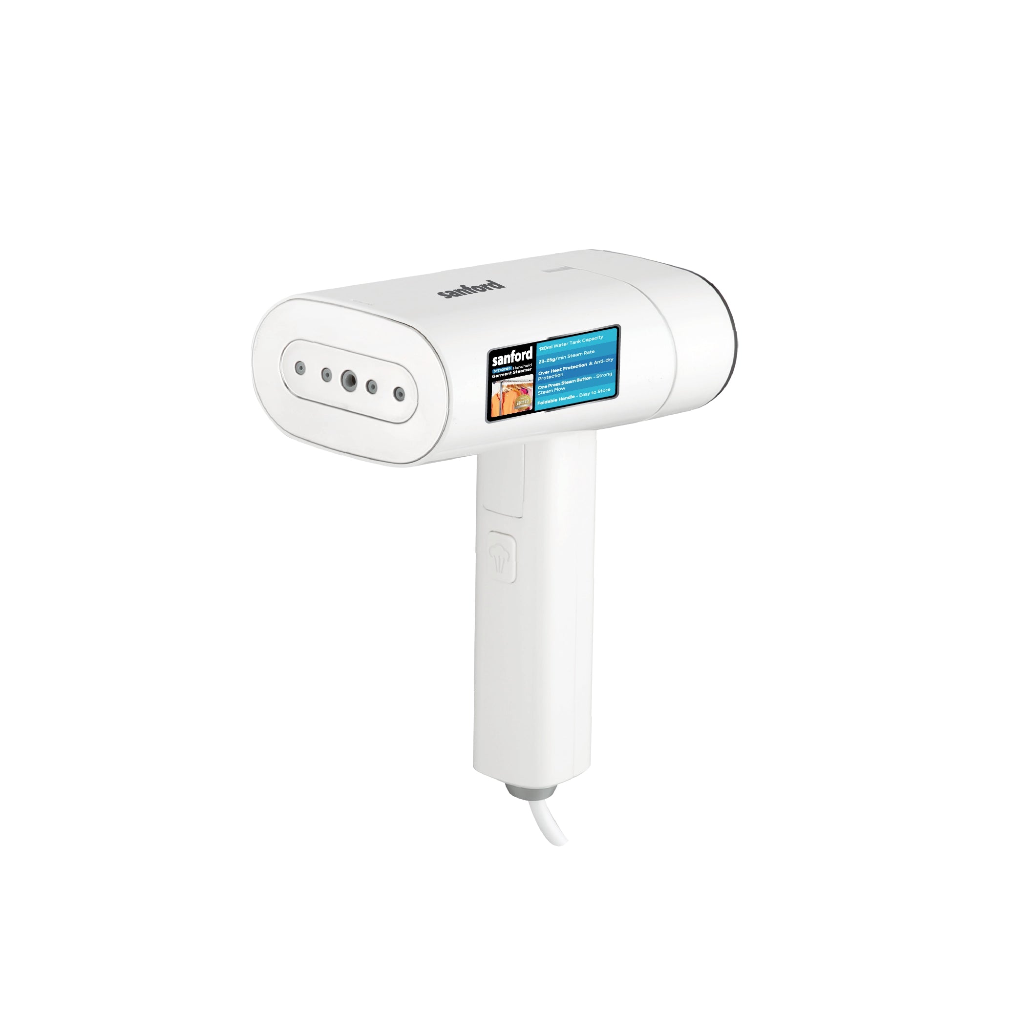 Sanford Handheld Garment Steamer 1300W with Foldable Compact Design and 130ml Water Tank - SF2902GS Sanford KSA