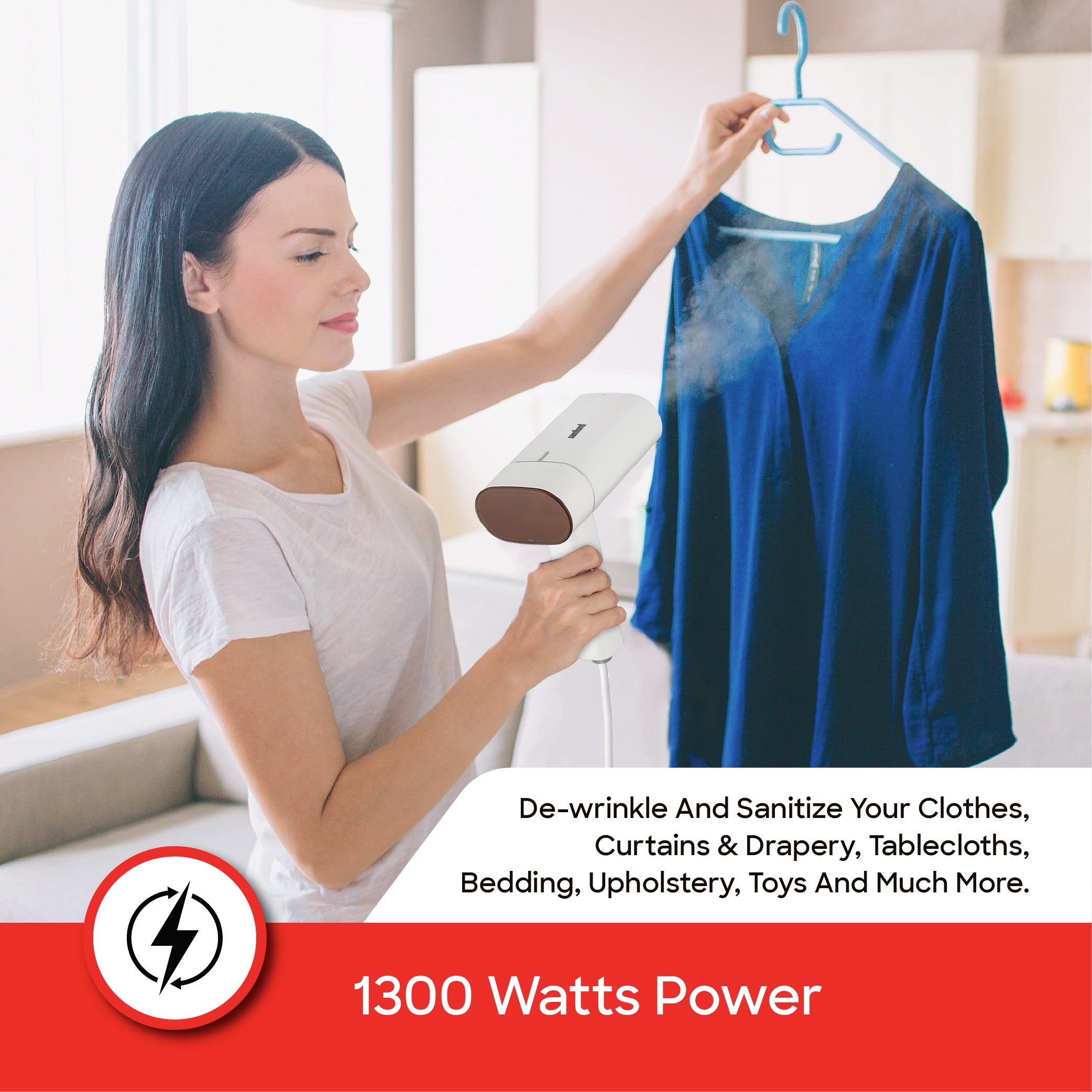 Sanford Handheld Garment Steamer 1300W with Foldable Compact Design and 130ml Water Tank - SF2902GS Sanford KSA
