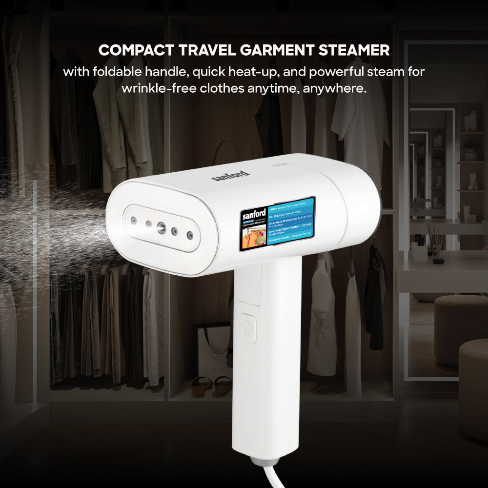 Sanford SF2902GS handheld steamer folded compact view