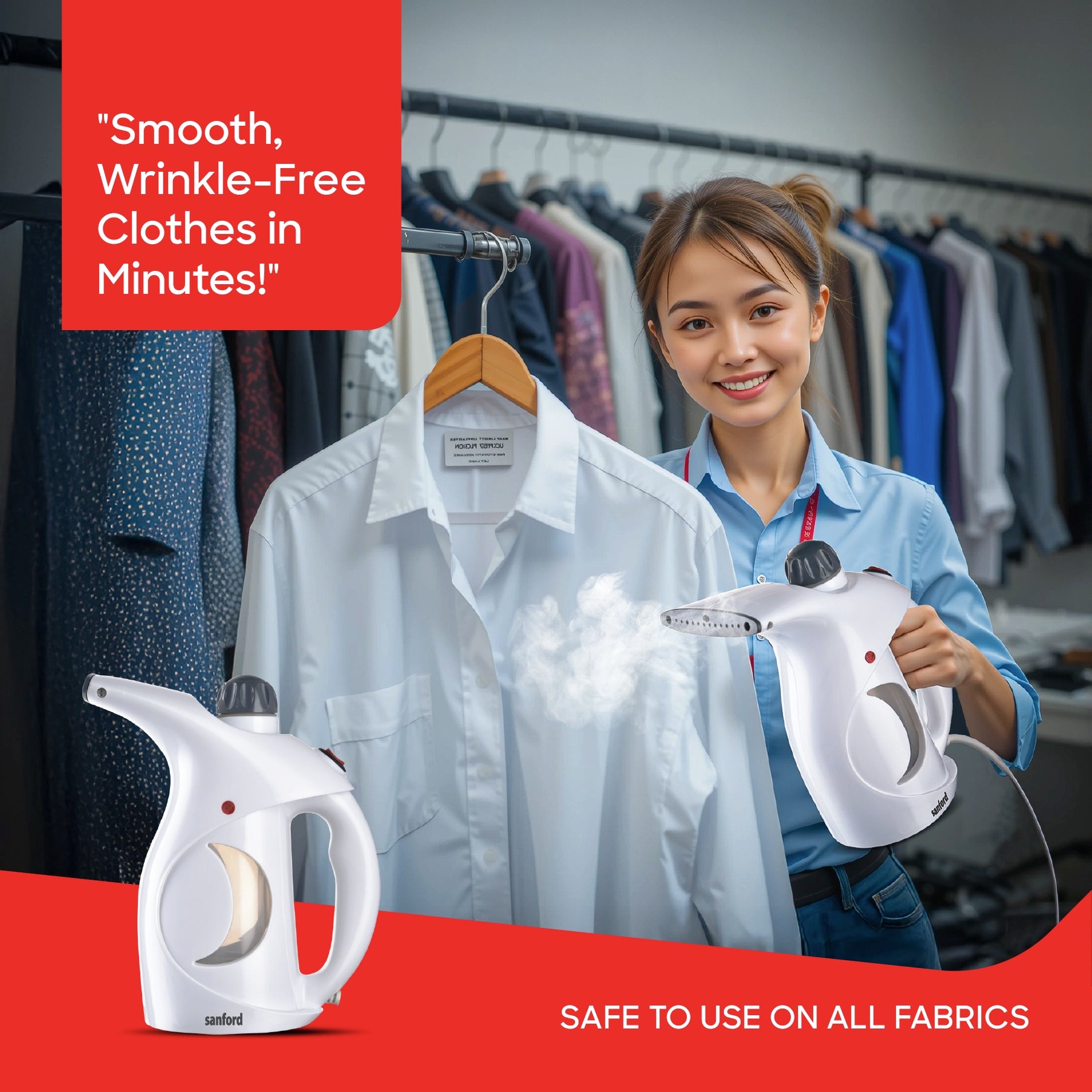 Sanford Garment Steamer Handheld 880W with 160ml Water Tank - SF2903GS Sanford KSA