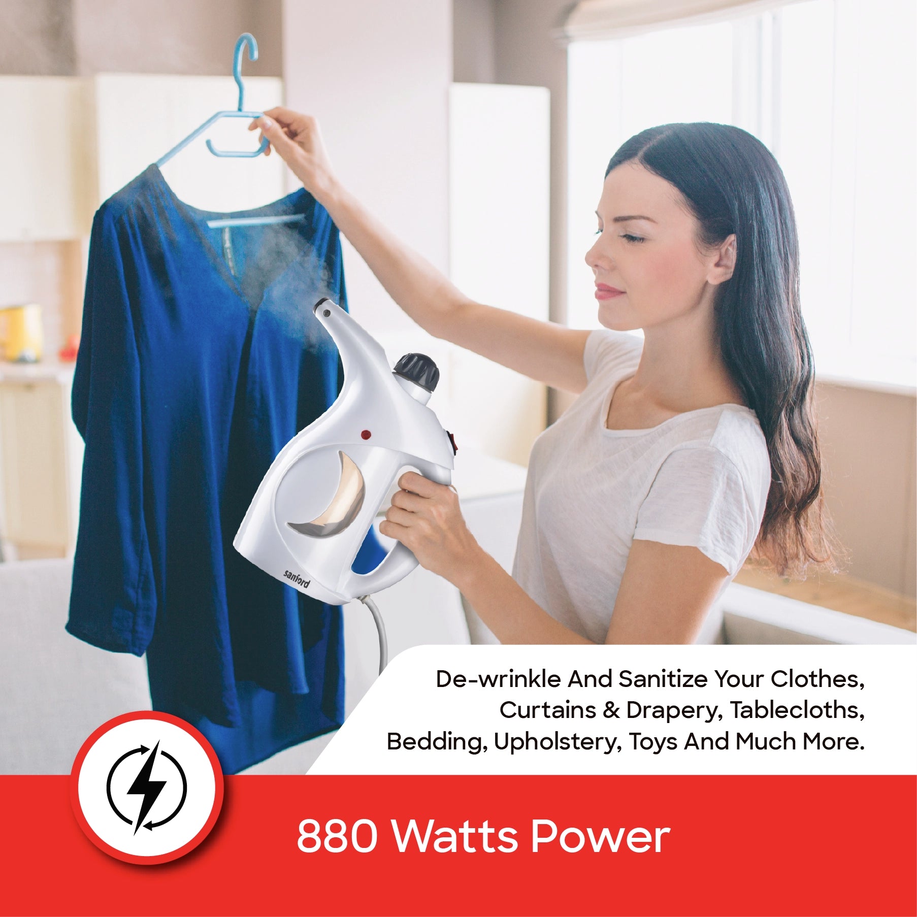 Sanford Garment Steamer Handheld 880W with 160ml Water Tank - SF2903GS Sanford KSA