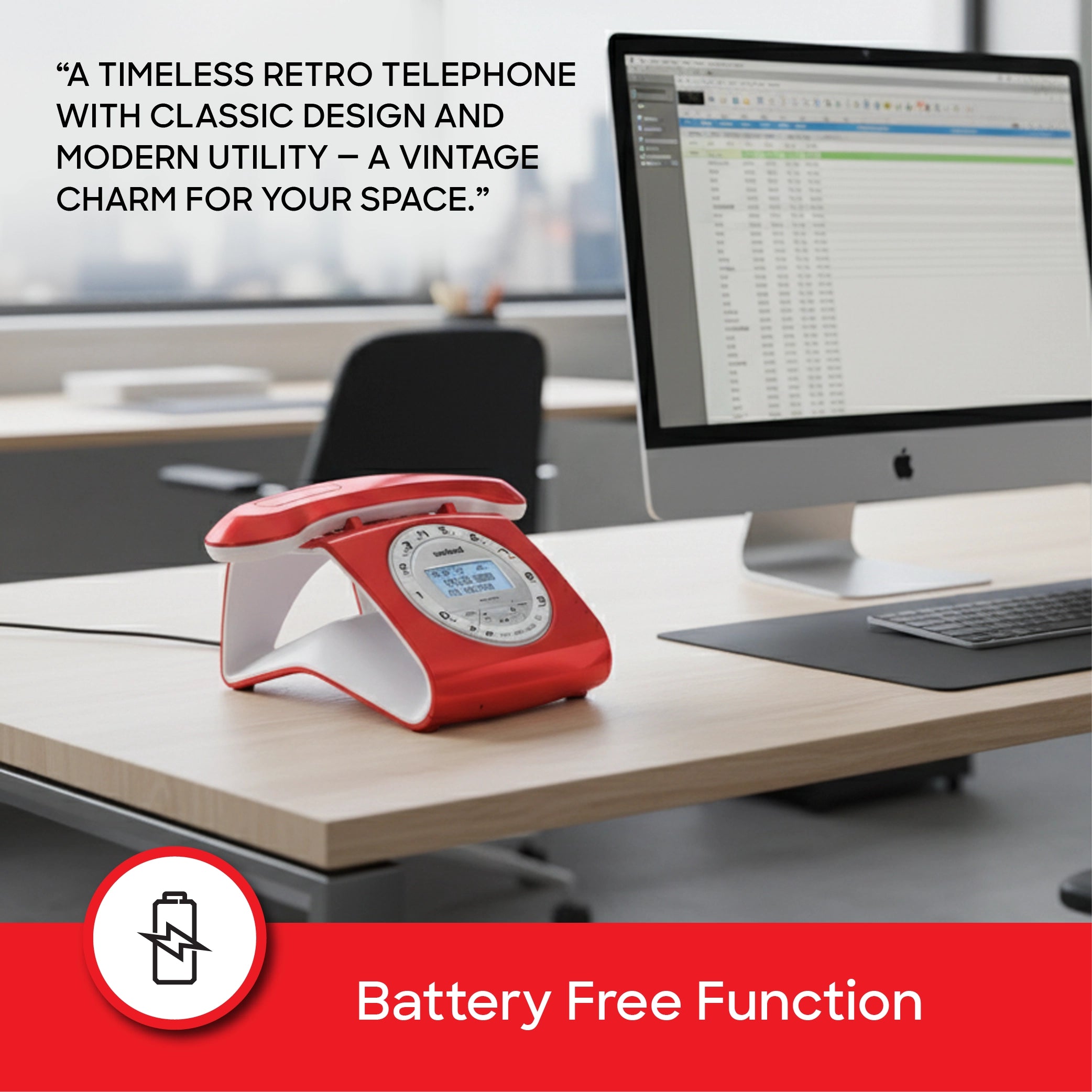 Sanford Retro Cordless Telephone with Digital Answering Machine and 60 Min Recording - SF326TL Sanford KSA