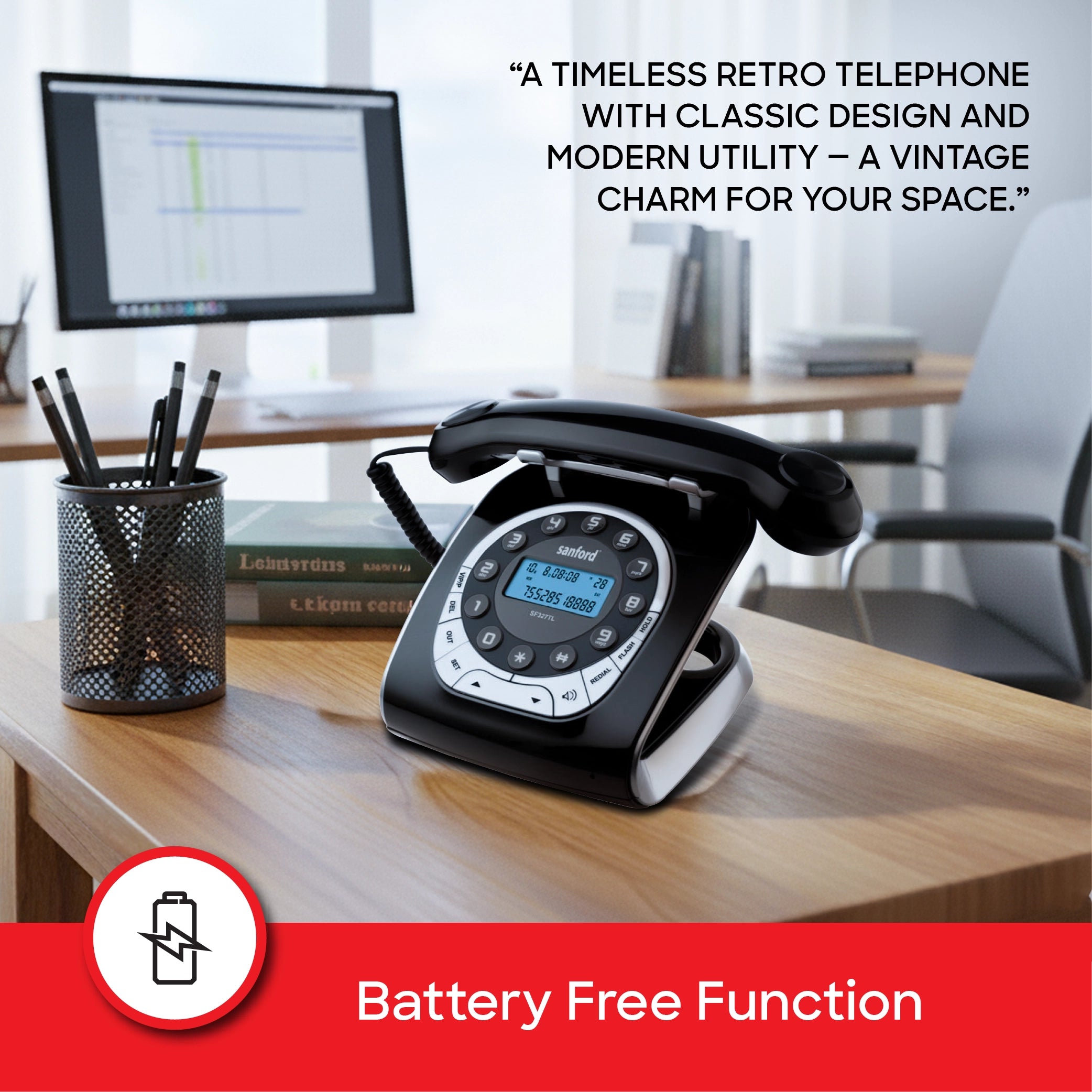 Sanford Retro Telephone with Caller ID LCD Display and Handsfree Function - SF327TL Sanford KSA
