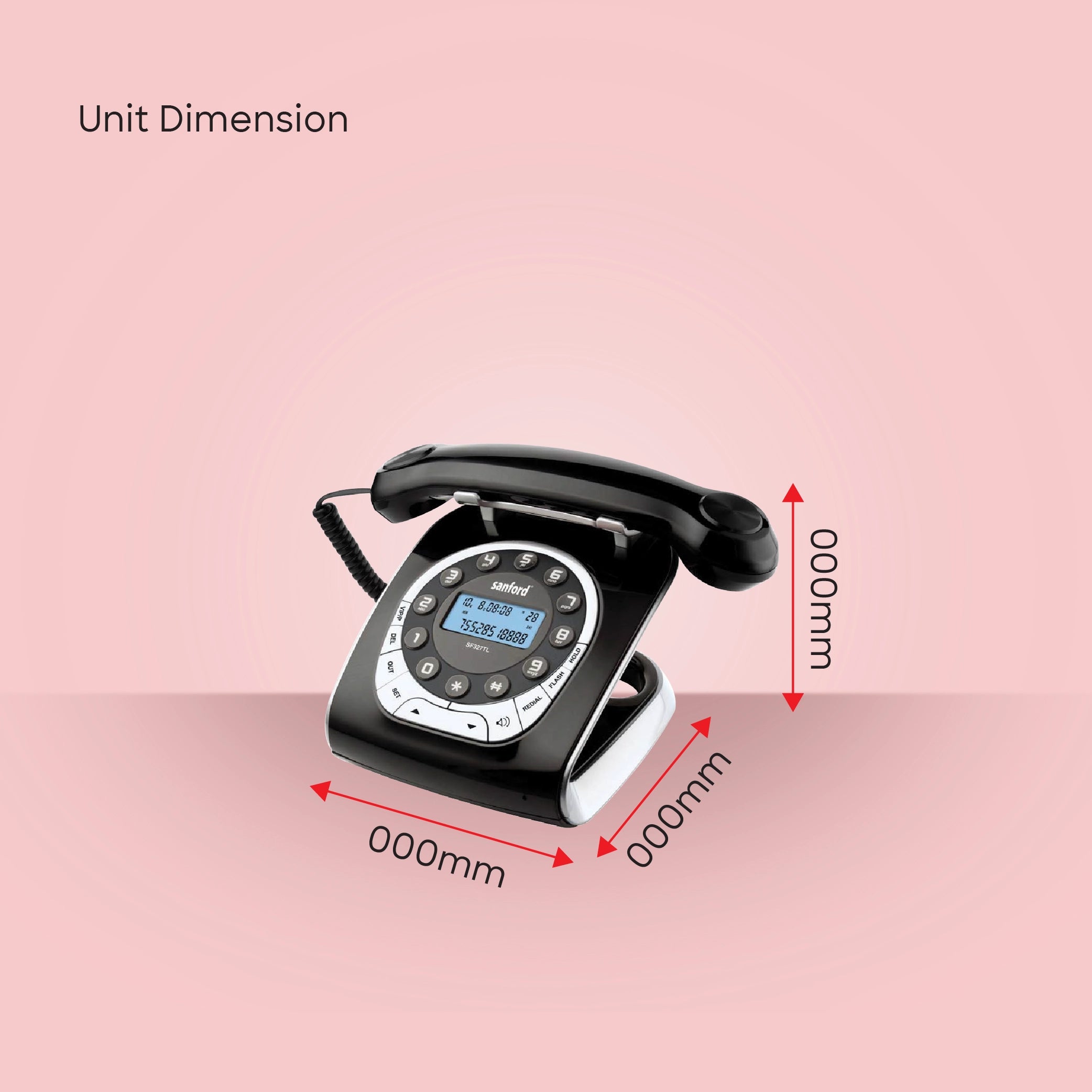 Sanford Retro Telephone with Caller ID LCD Display and Handsfree Function - SF327TL Sanford KSA