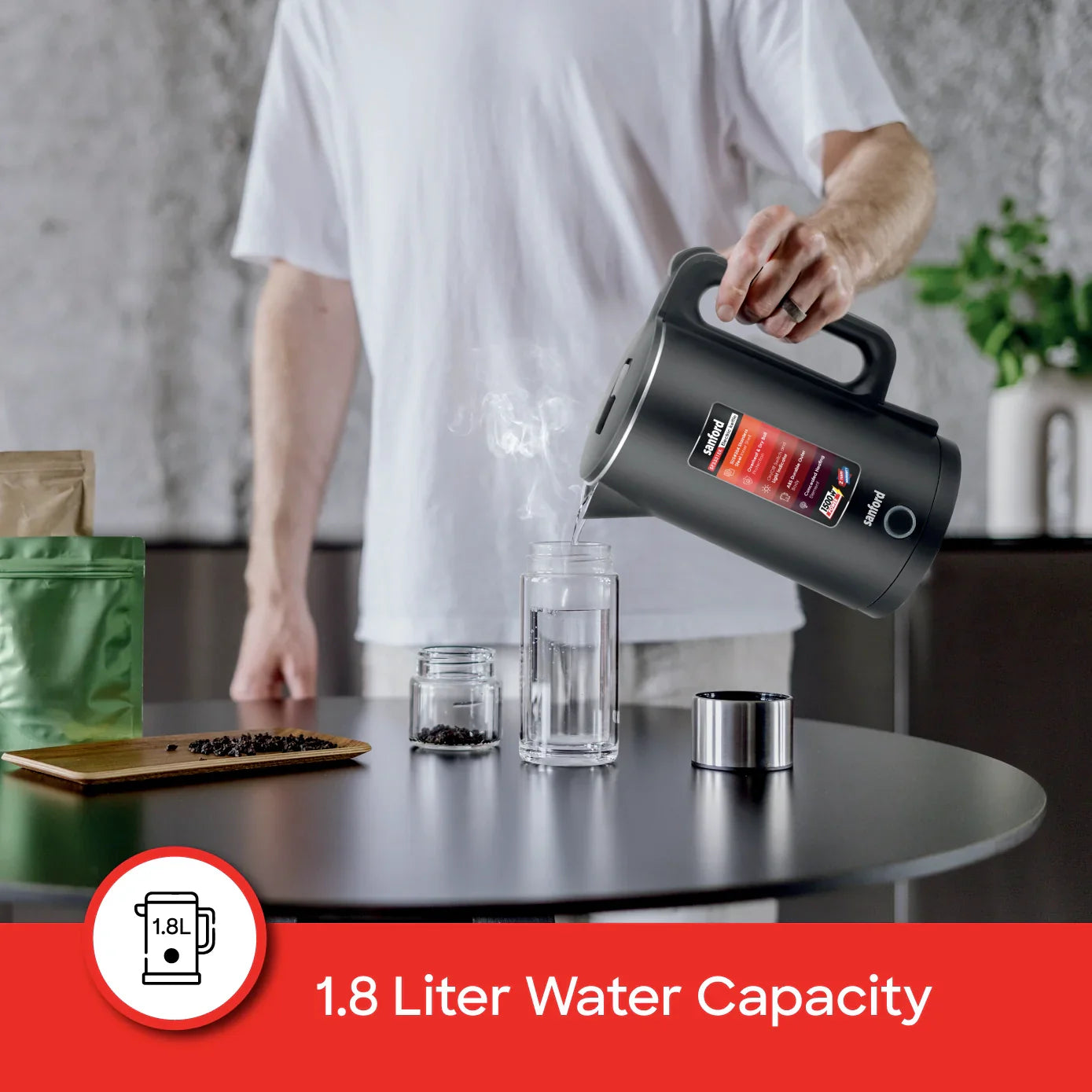 best electric kettle 1.8L double layer cordless sanford 4
