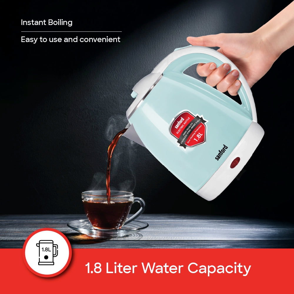 Sanford Electric Kettle 1.8L 1500W with Stainless Steel Inner Shell - SF3341EK Sanford KSA