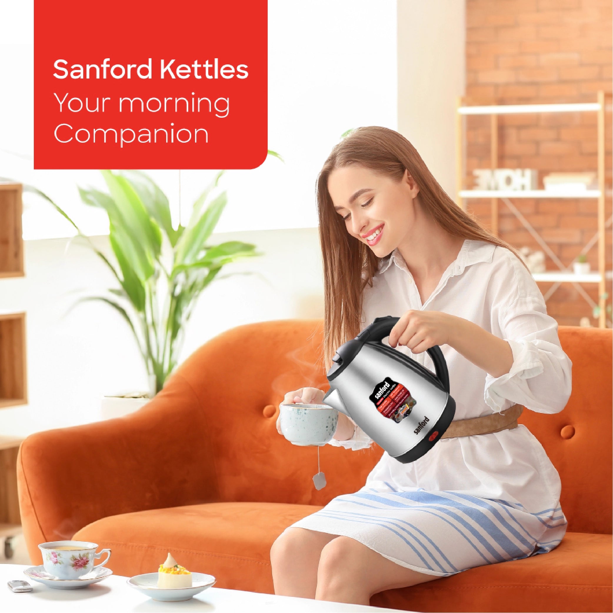Sanford 1.8L Stainless Steel Electric Kettle 1500W Matte Finish - SF3343EK Sanford KSA