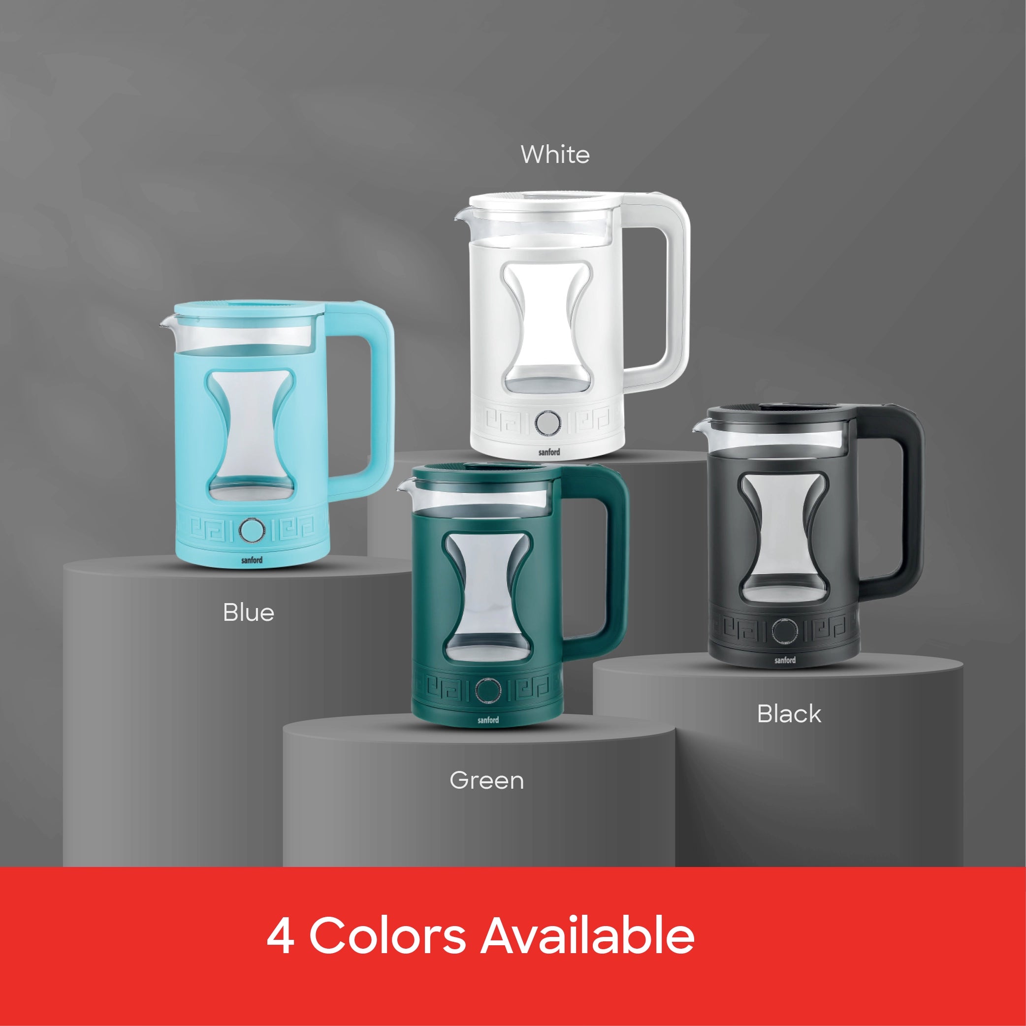 Sanford 1.8L Glass Electric Kettle 1355W Double-Wall Cool-Touch - SF3359EK Sanford KSA