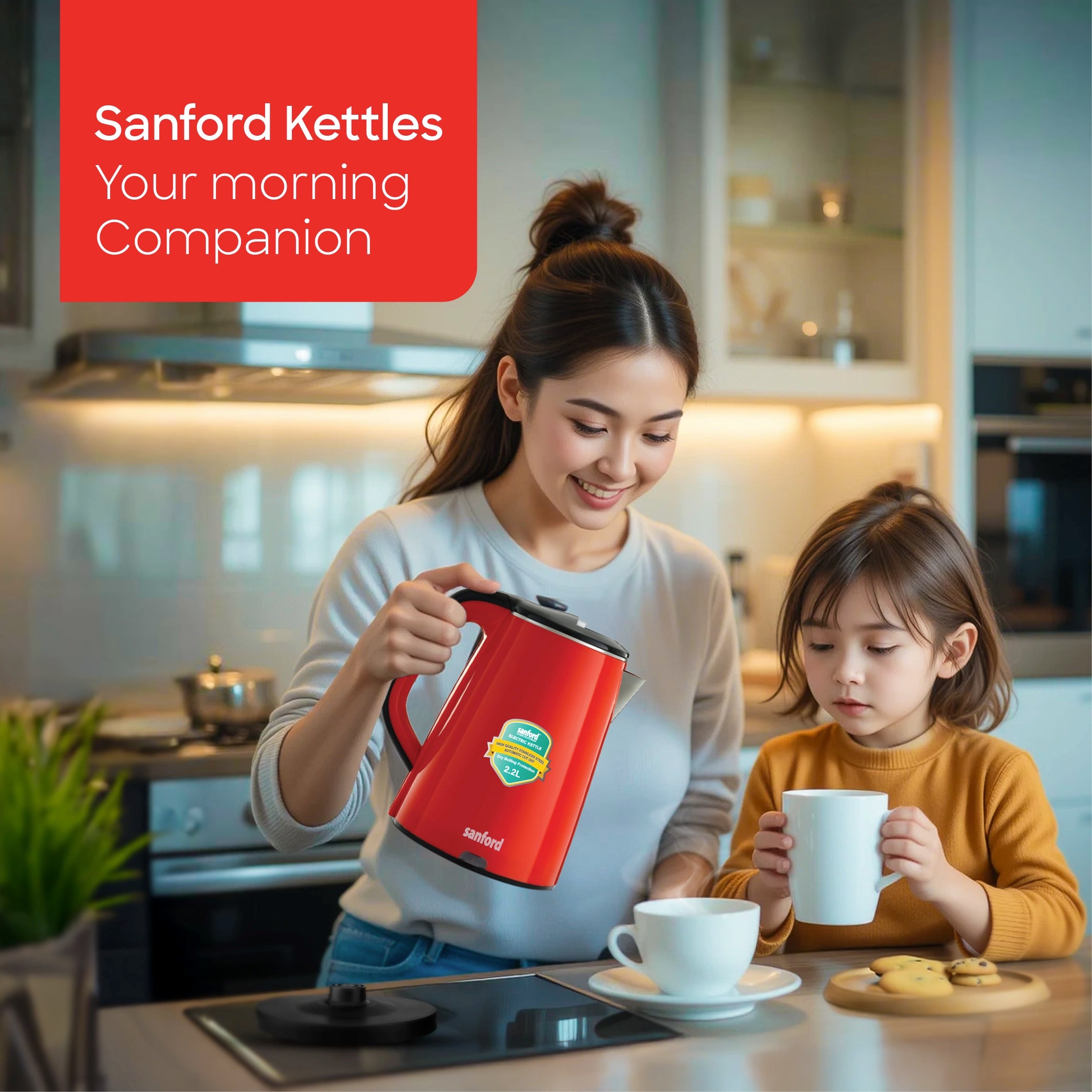 Sanford Electric Kettle 2.2L 1600W with Stainless Steel Inner Body - SF3363EK Sanford KSA