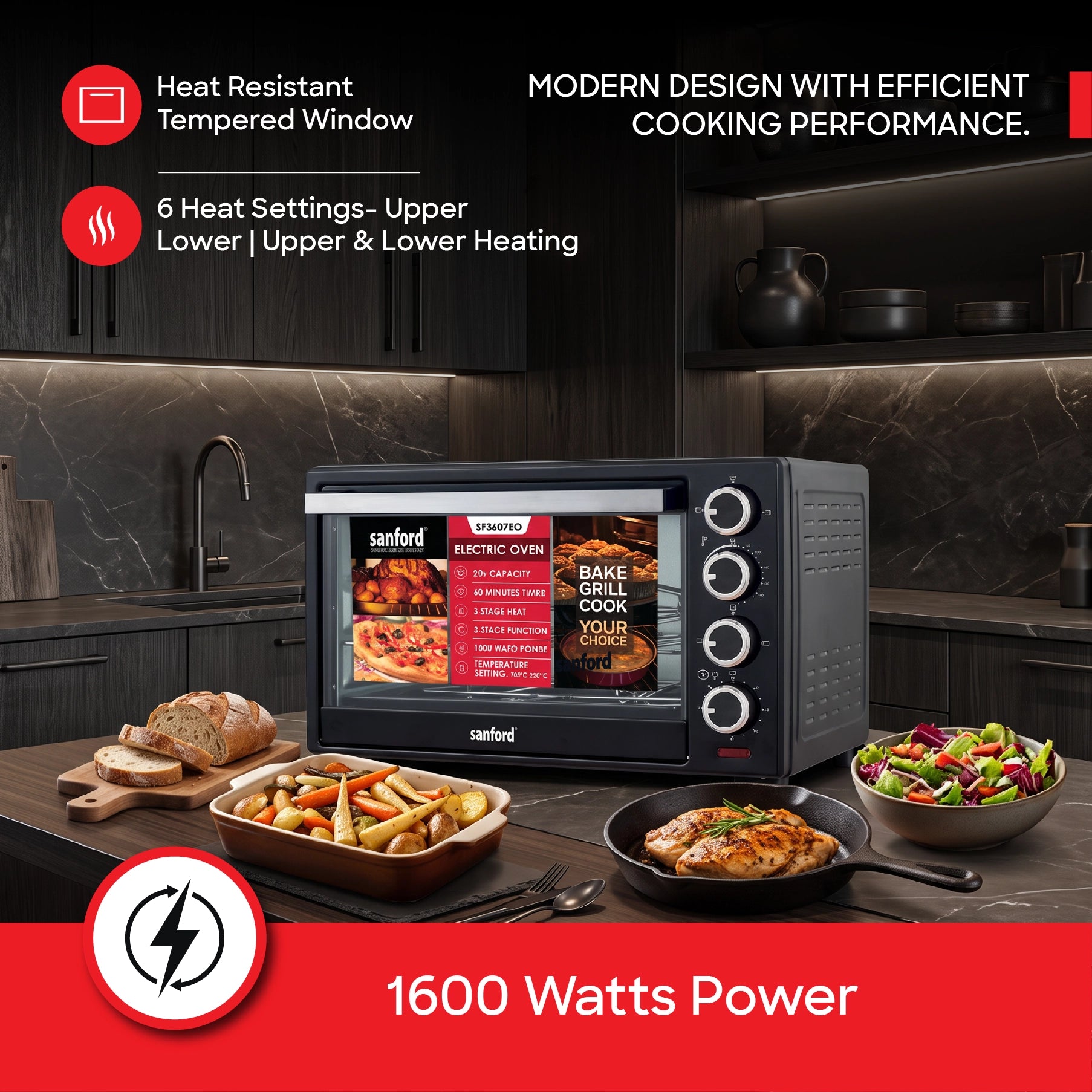 Sanford Electric Oven 30L 1600W with Rotisserie & Convection - SF3607EO Sanford KSA
