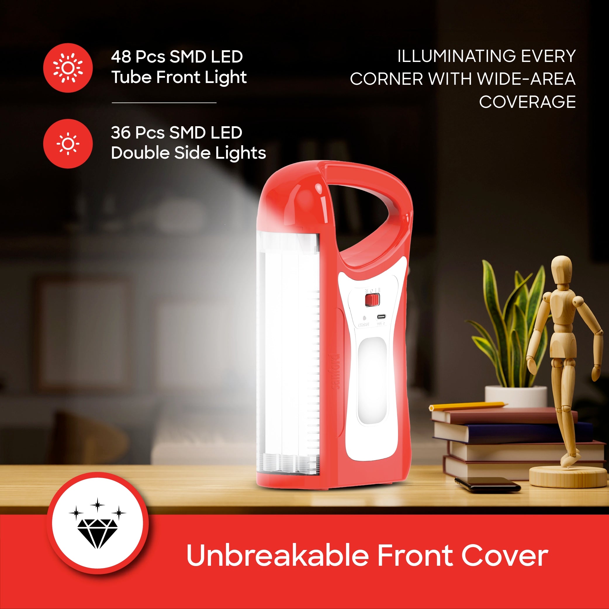 Sanford Emergency Lantern Rechargeable 2 in 1 550 Lumens - SF4320EL Sanford KSA