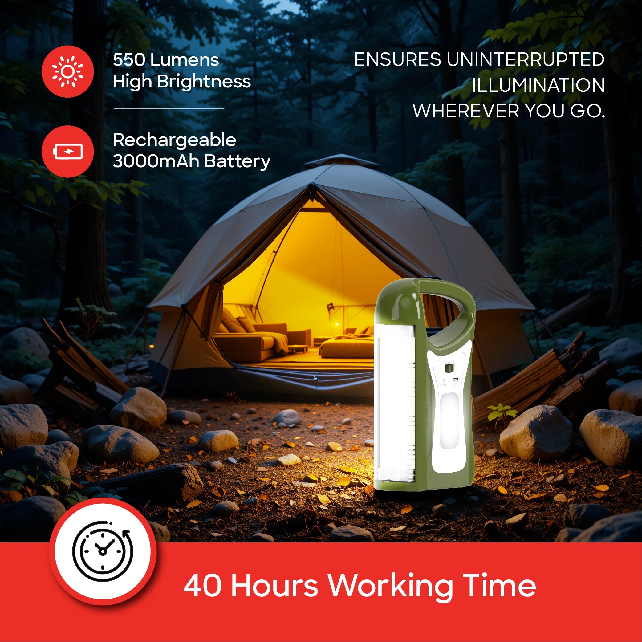 Sanford Emergency Lantern Rechargeable 2 in 1 550 Lumens - SF4320EL Sanford KSA