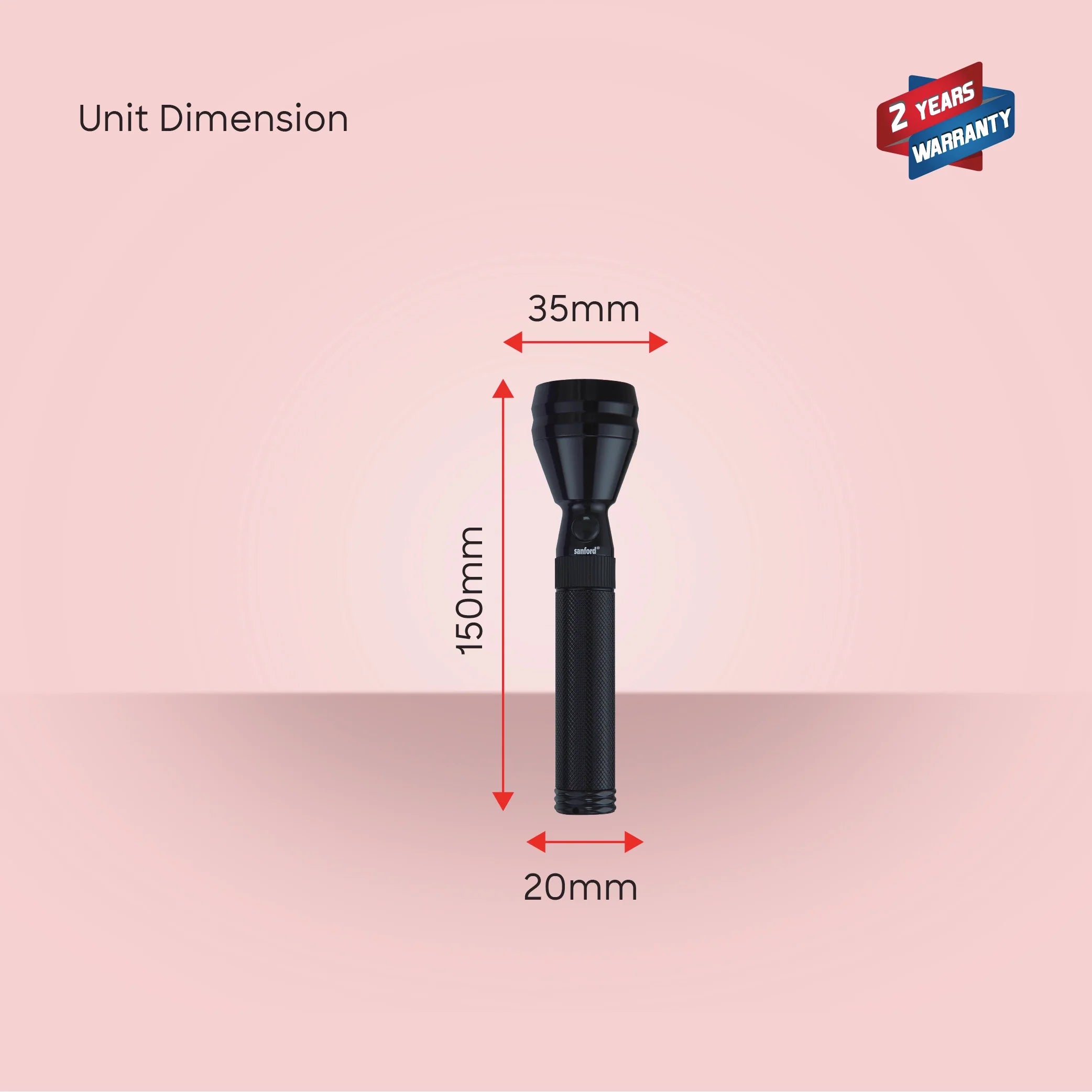 LED flashlight 1W 400m range 60 min runtime sanford 5