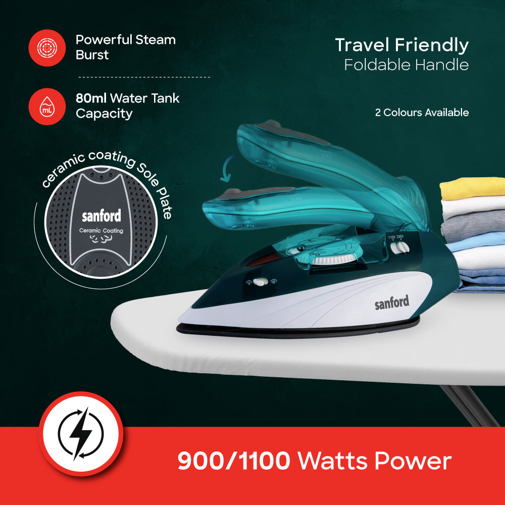Sanford SF44TSI travel iron dual voltage 80ml water tank
