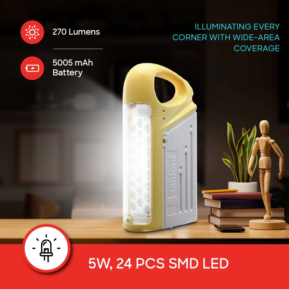 best rechargeable emergency lantern 24 LED 6v 3 modes sanford 3