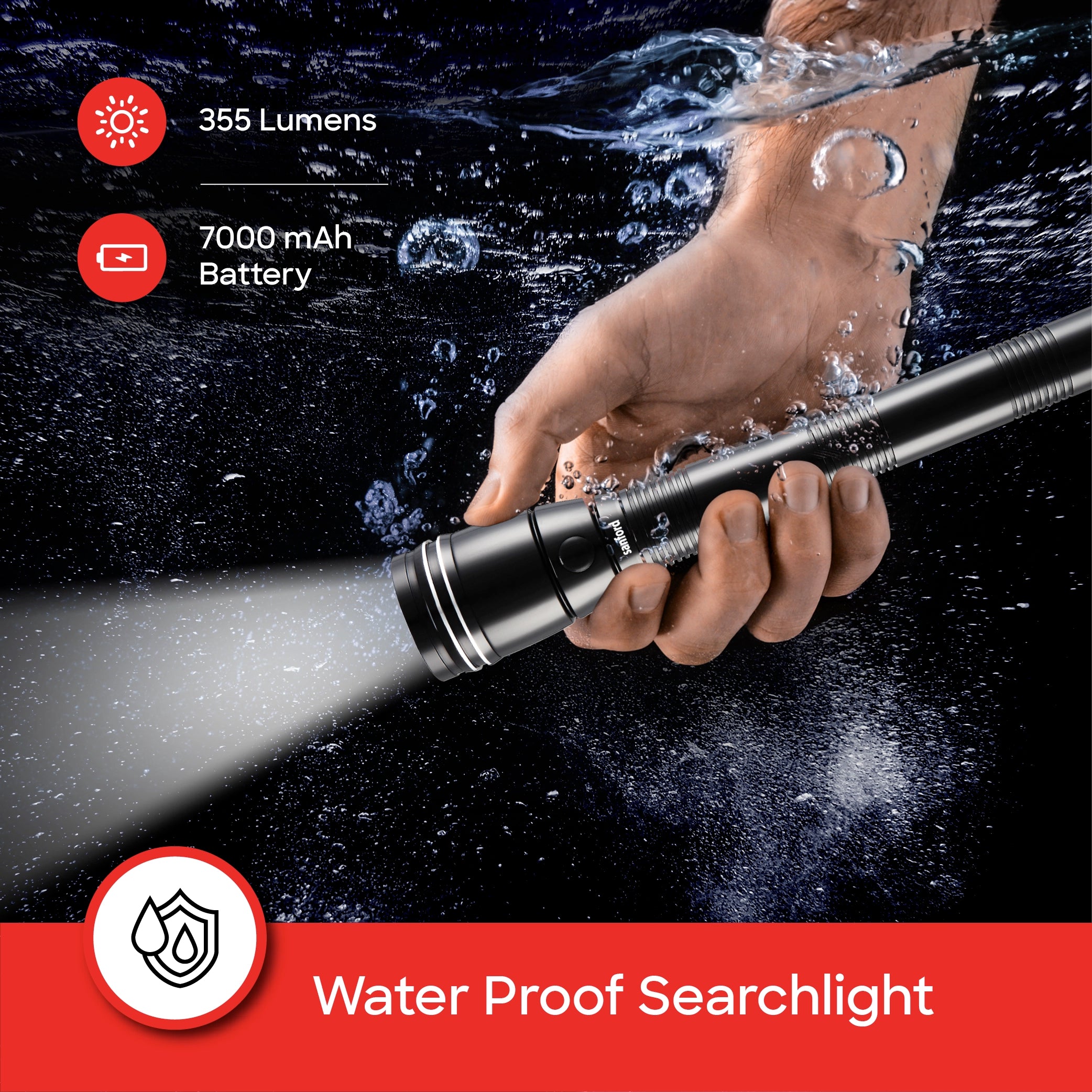 Sanford Searchlight Waterproof CREE LED 355 Lumens 3200m Range - SF4646SL-3SC Sanford KSA