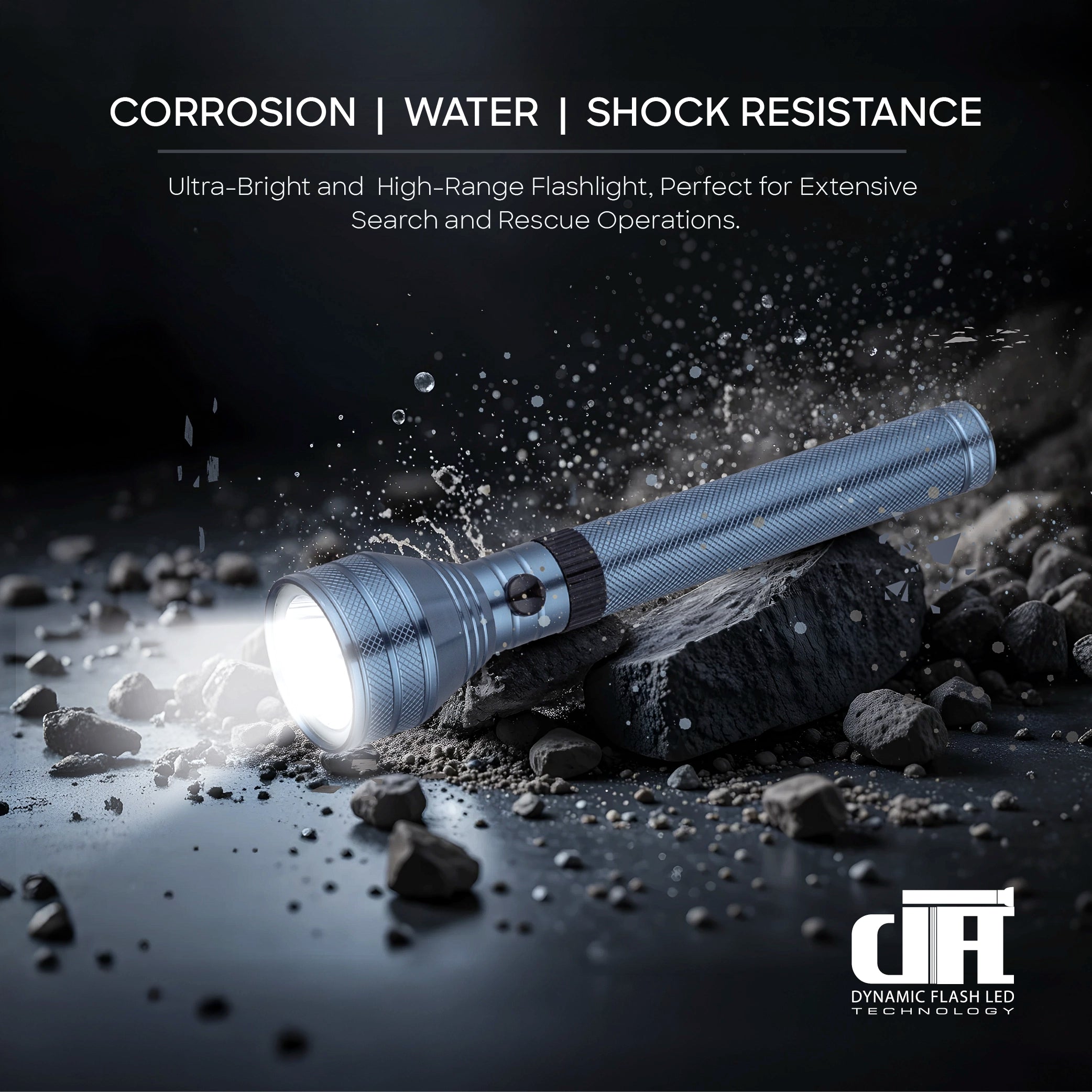 Sanford LED Flashlight Torch 7W Rechargeable Navy Series 3200m Range 680 Lumens CREE Beam - SF4664SL Sanford KSA