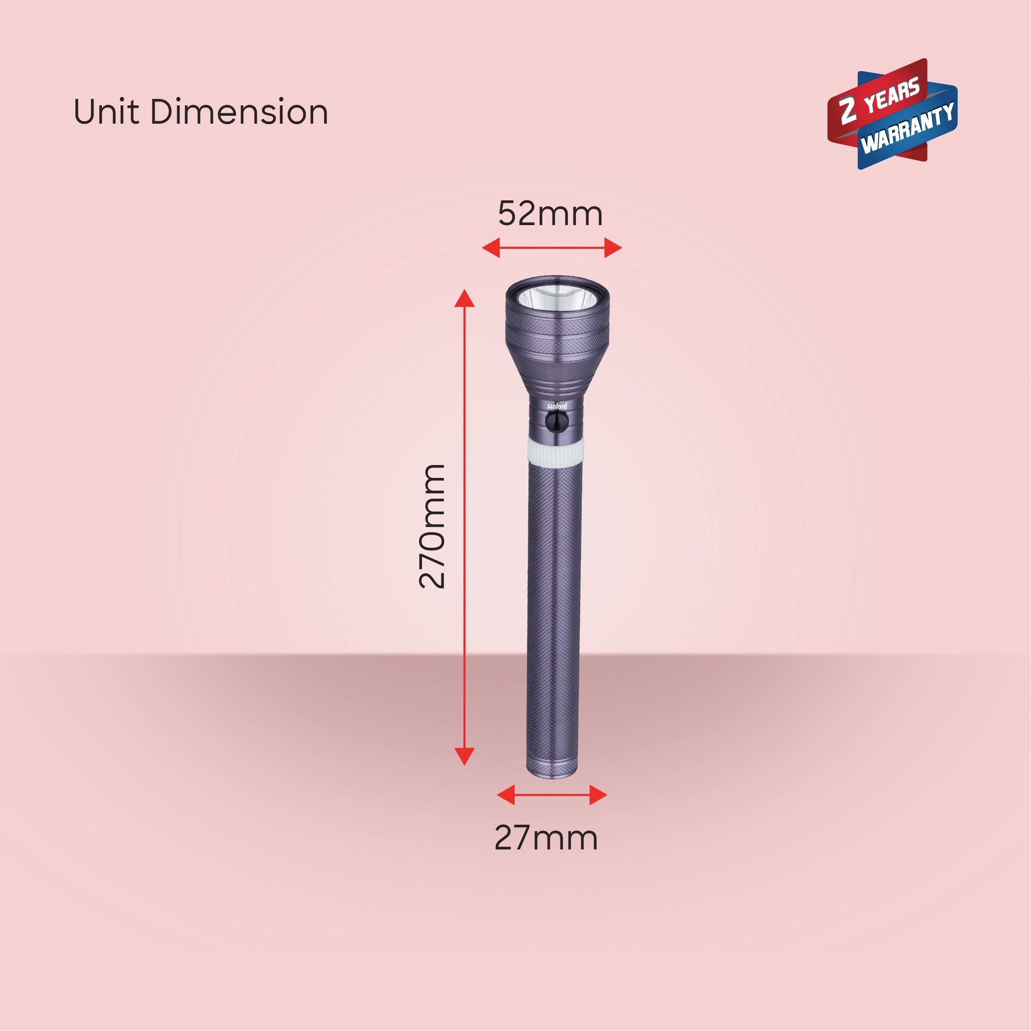 Sanford LED Flashlight Torch 7W Rechargeable Navy Series 3200m Range 680 Lumens CREE Beam - SF4664SL Sanford KSA